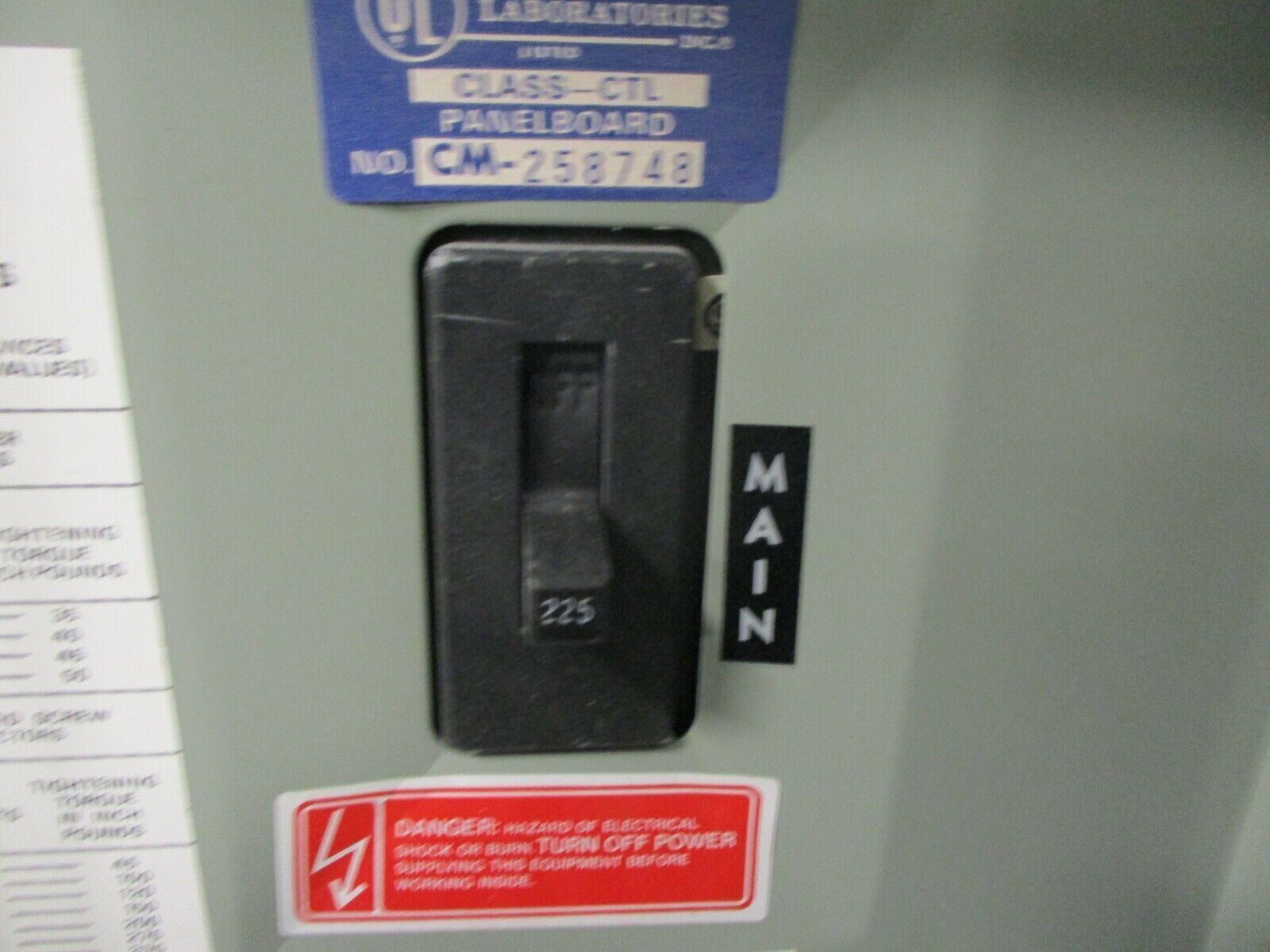 Westinghouse Main Breaker Circuit Breaker Panel MP-32229 225A Max 120/208 3Ph 4W