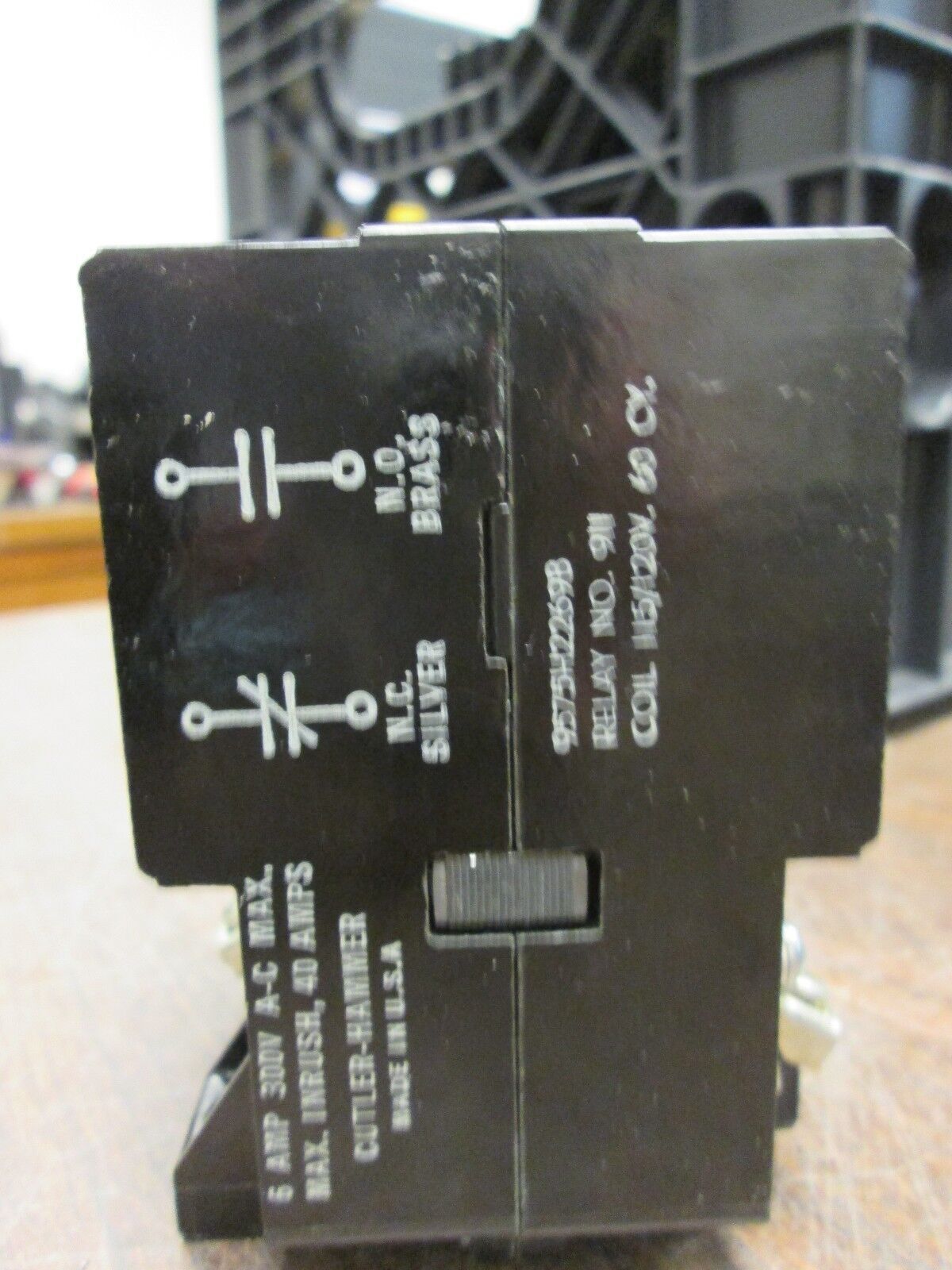 Cutler-Hammer Relay No. 911 9575H2269B 115/120V Coil 6A 300V Used