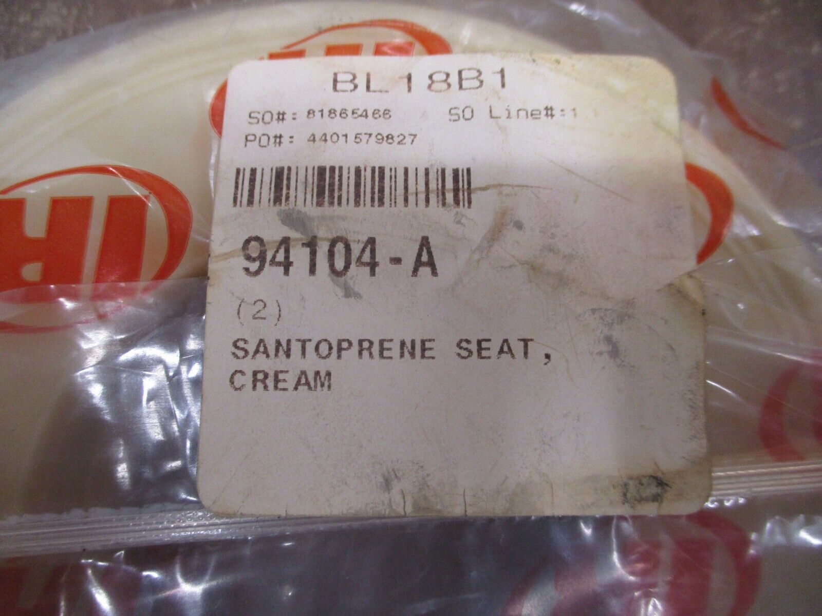 Ingersoll Rand Santoprene Seat 94104-A *Lot of 2* New Surplus