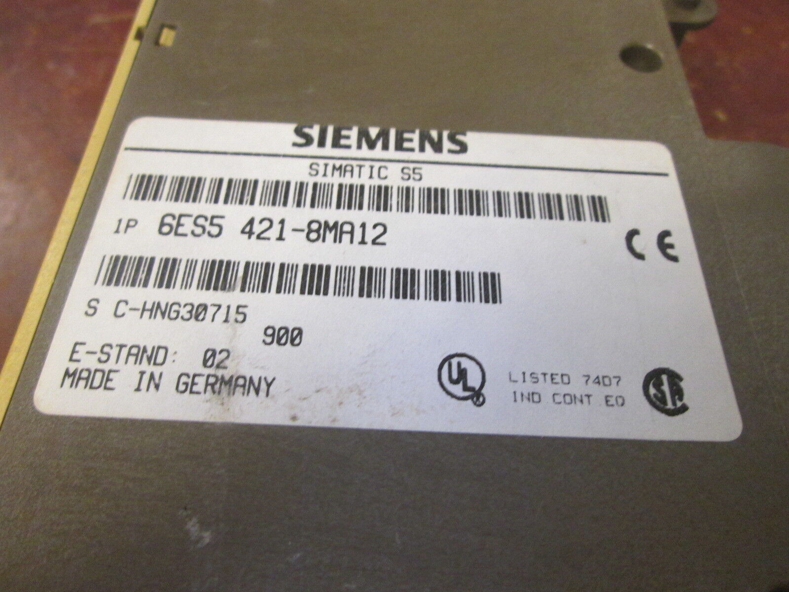 Siemens Simatic S5 Digital Input Module 6ES5 421-8MA12 8x24 VDC Used