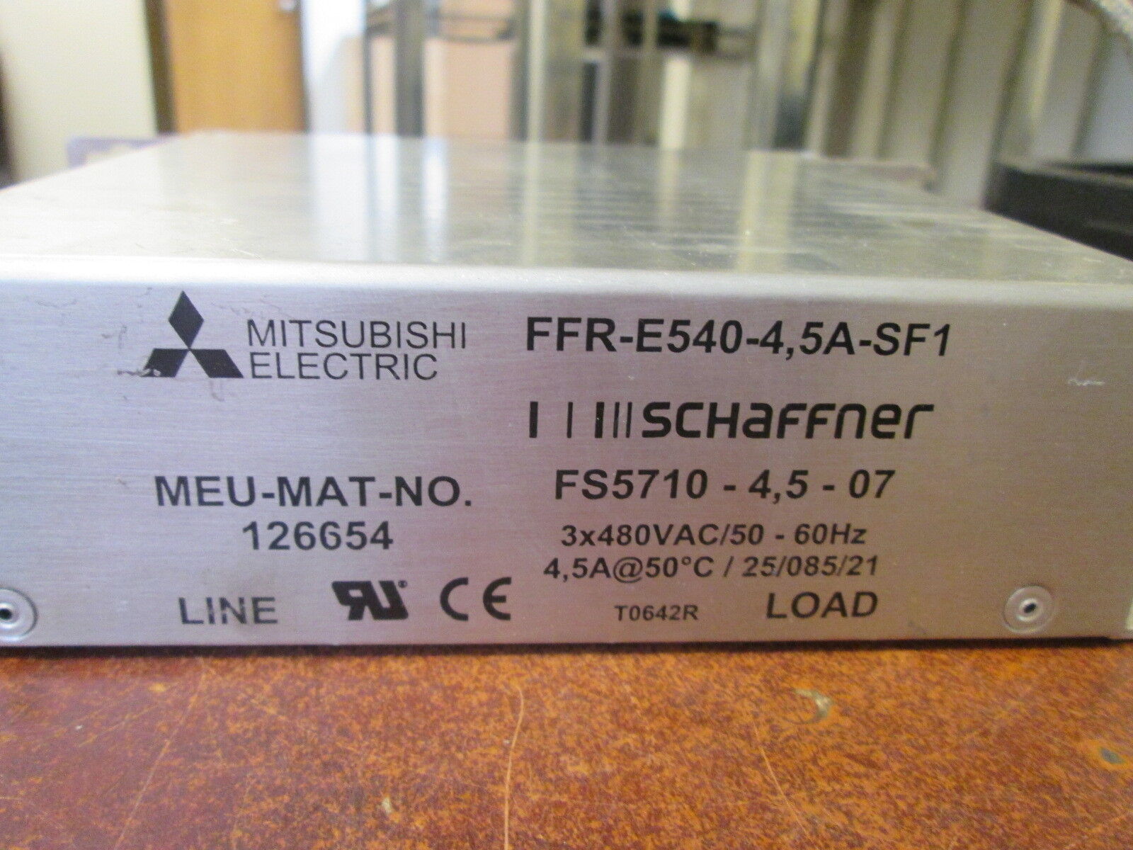 Mitsubishi RFI Filter FFR-E540-4,5A-SF1 480V 50-60Hz 4.5A 3Ph Used