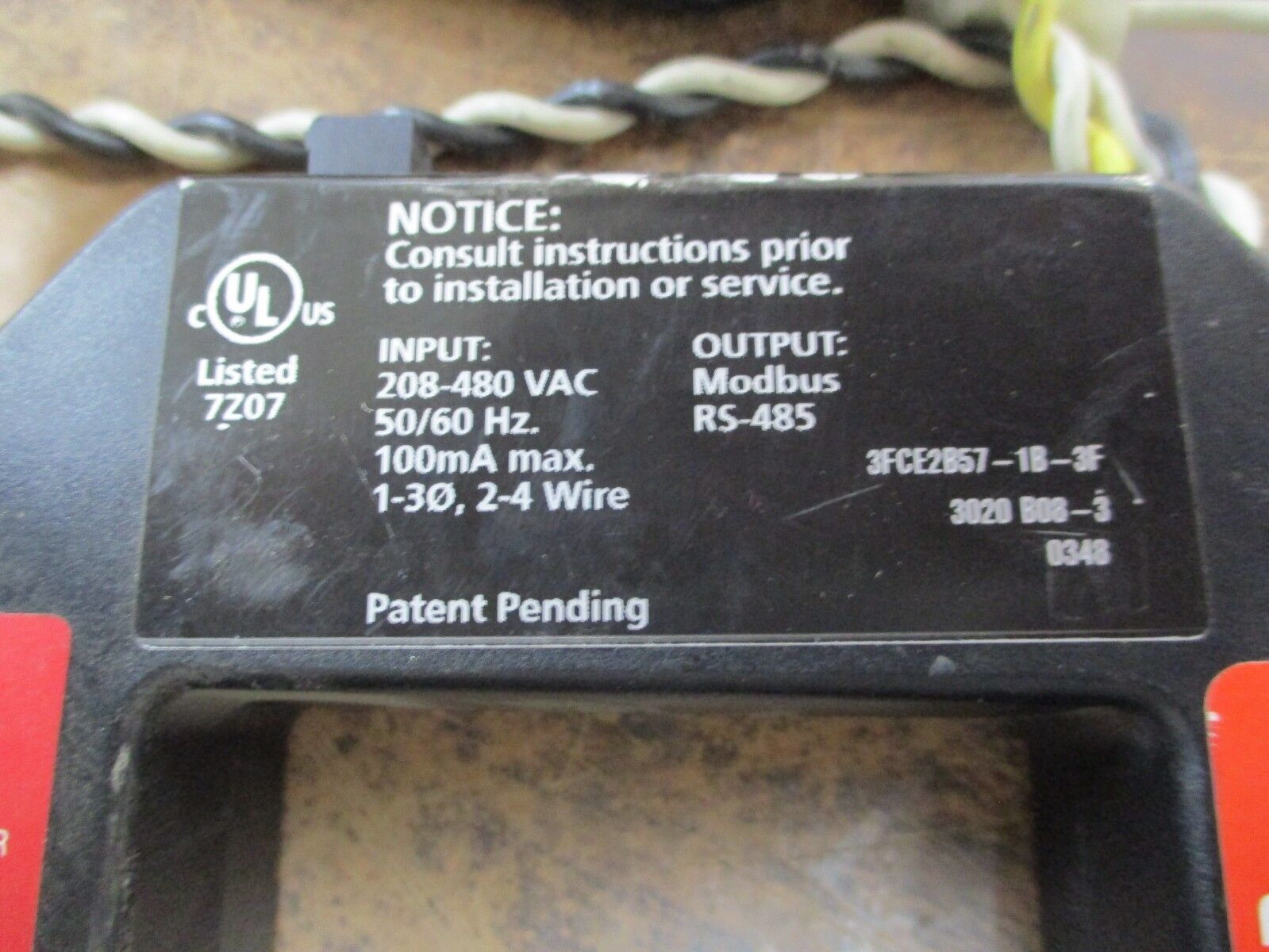 Square D PowerLogic Enercept Meter 3020 B08-3 800A Output: Modbus RS-485 Used