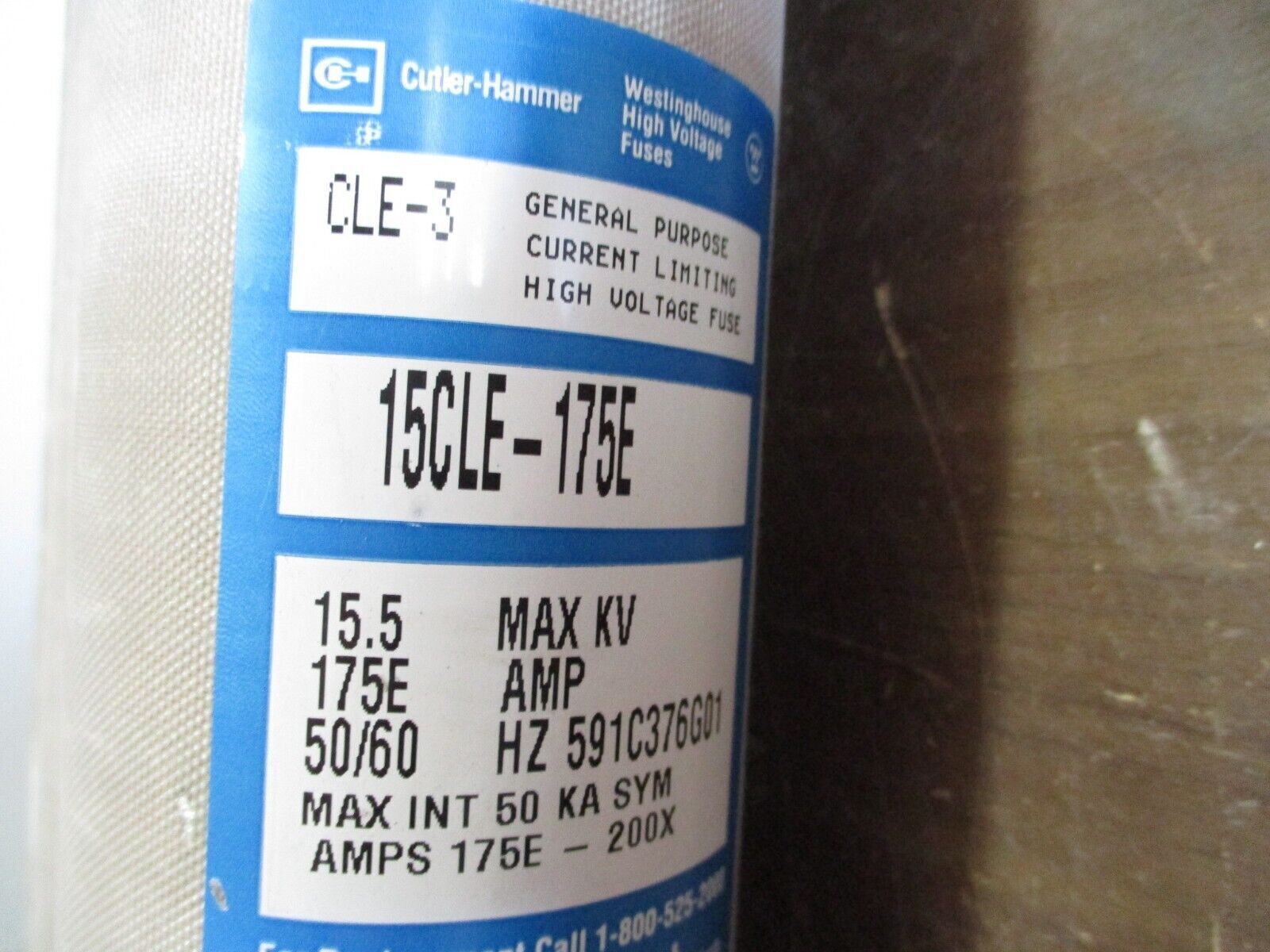 Cutler-Hammer CLE-3 Fuse 15CLE-175E 15.5kV 175E 50/60Hz Used
