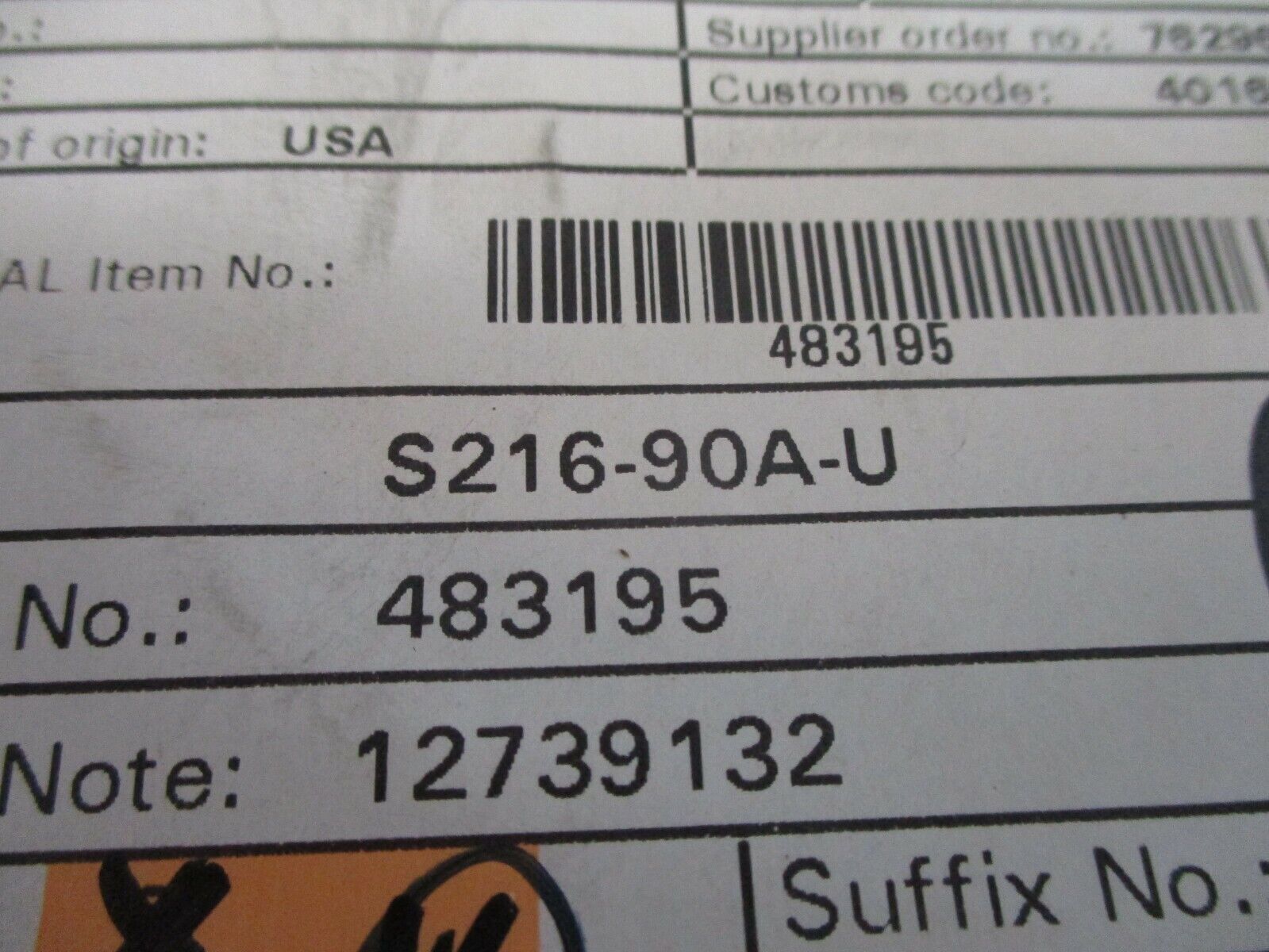 Alfa Laval Gasket S216-90A-U *Lot of 2* New Surplus