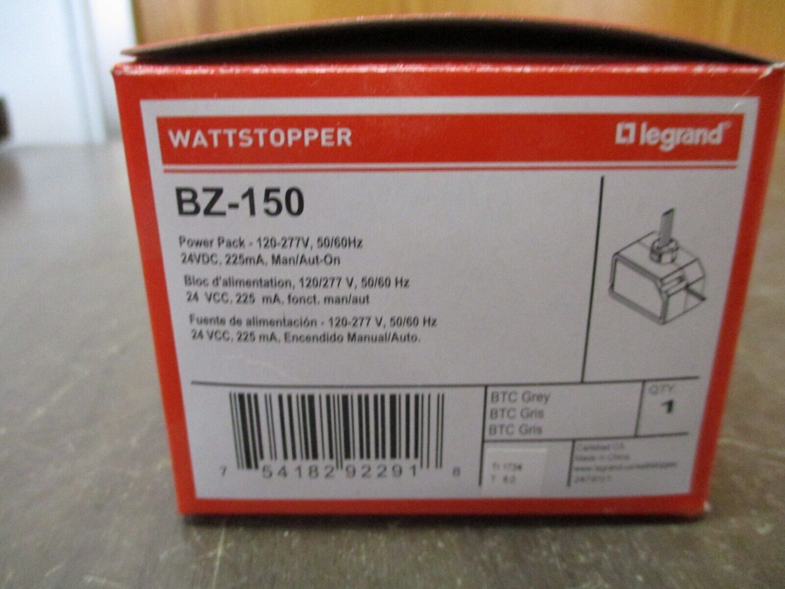 Legrand Wattstopper Power Pack BZ-150 120/277V, 50/60Hz 24VDC 225mA Man/Aut-on