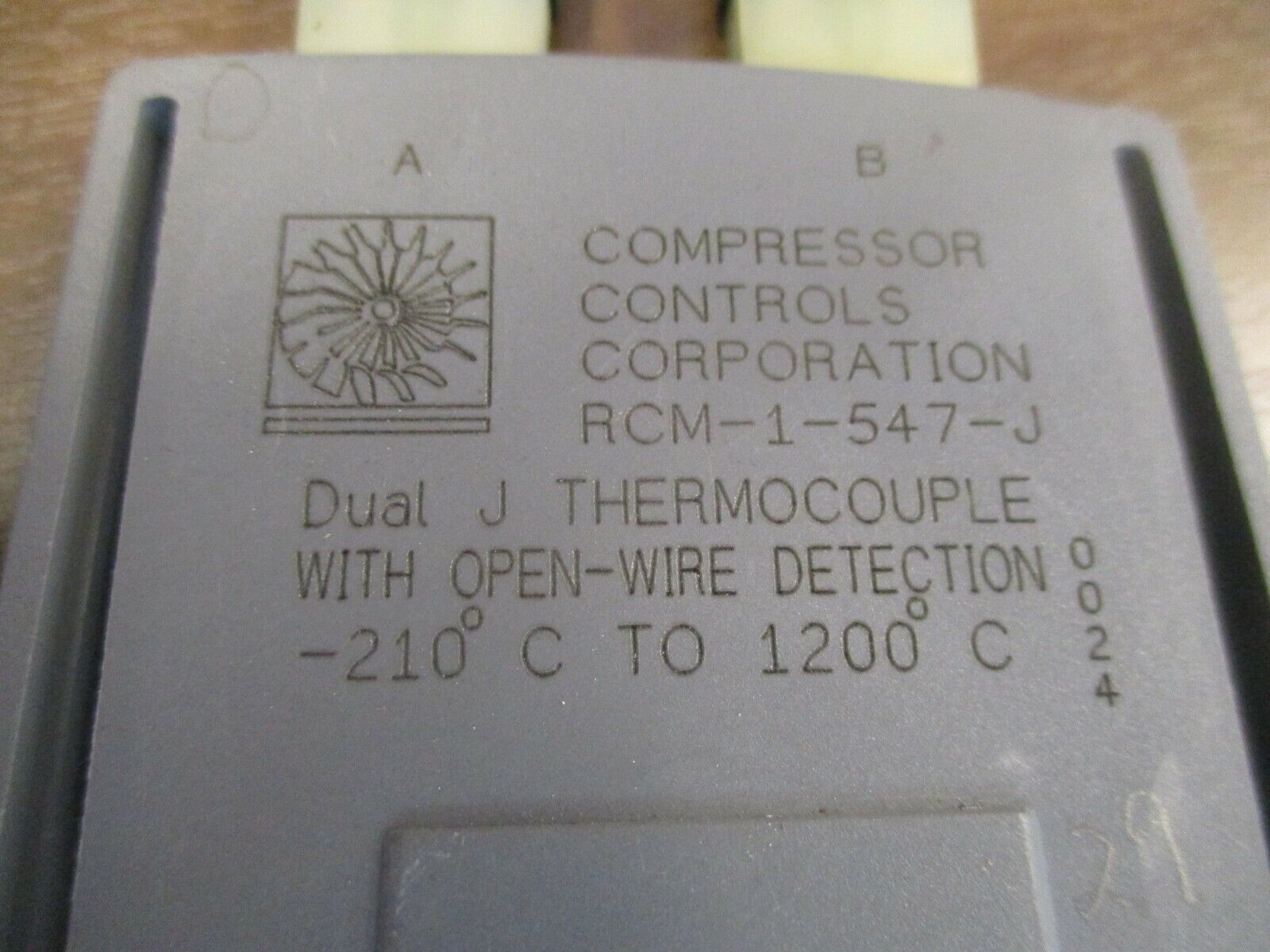 Compressor Controls Corp. Dual J Thermocouple Module RCM-1-547-J Used