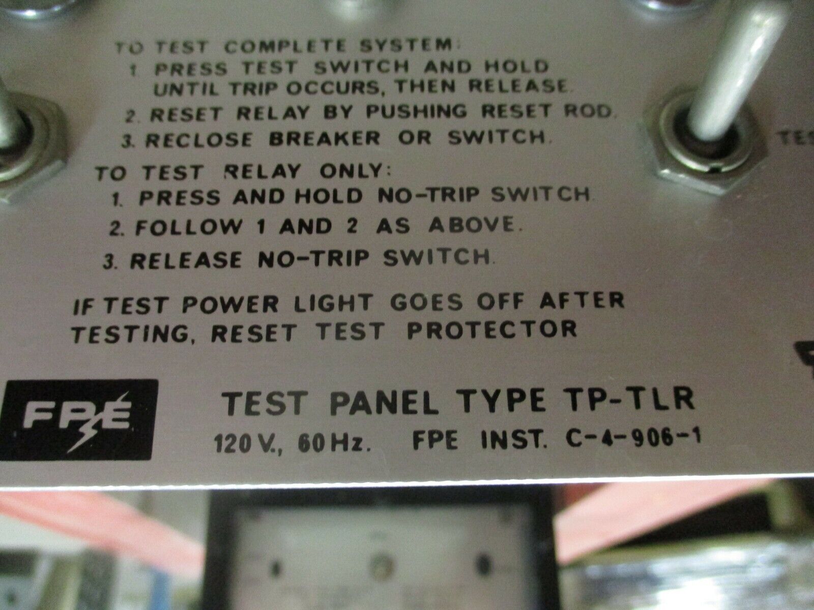 FPE Ground Fault System TP-TLR/TLR-3-100-F/R8-26A 100-500A 600V System Used