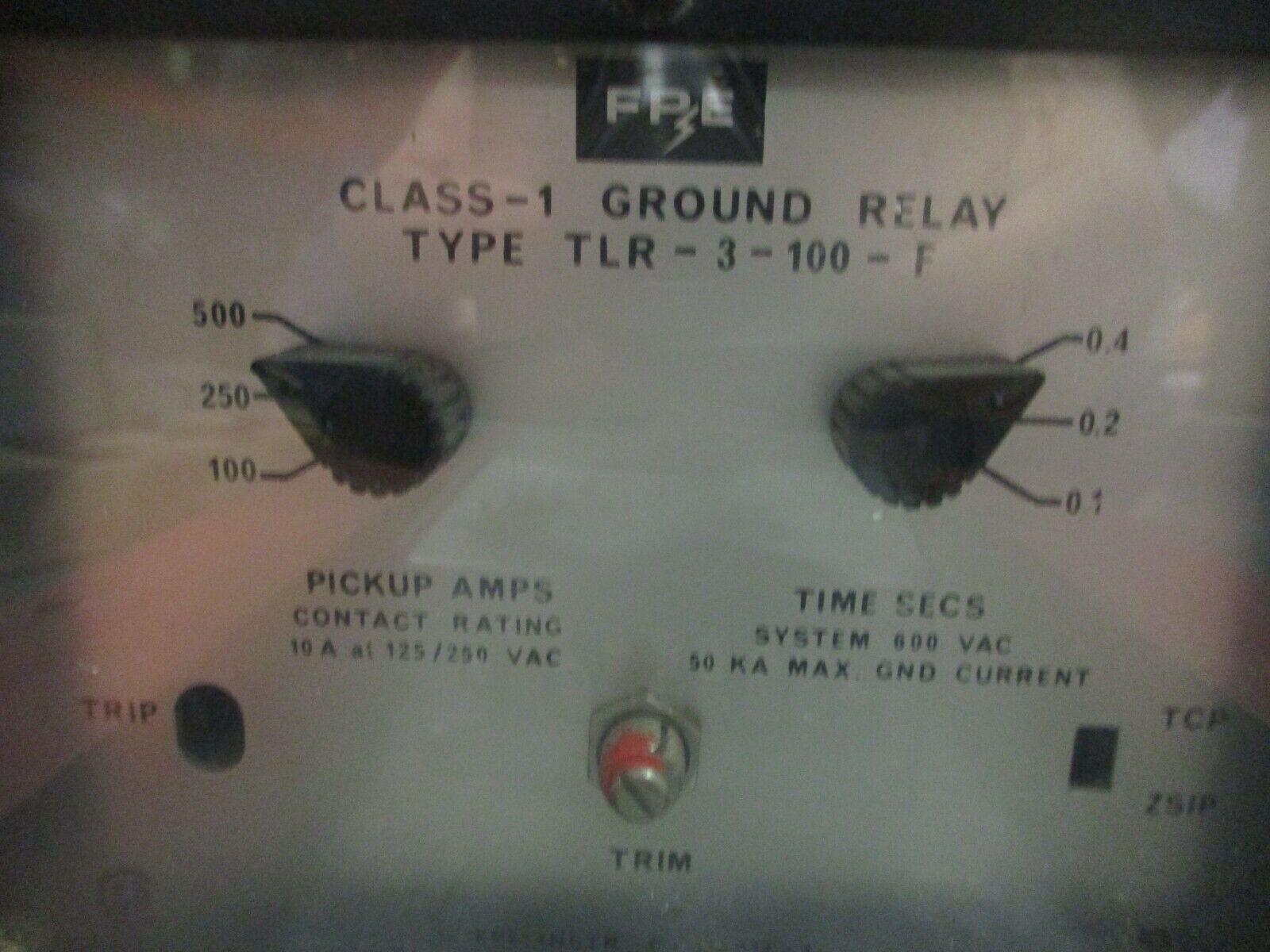 FPE Ground Fault System TP-TLR/TLR-3-100-F/R8-26A 100-500A 600V System Used