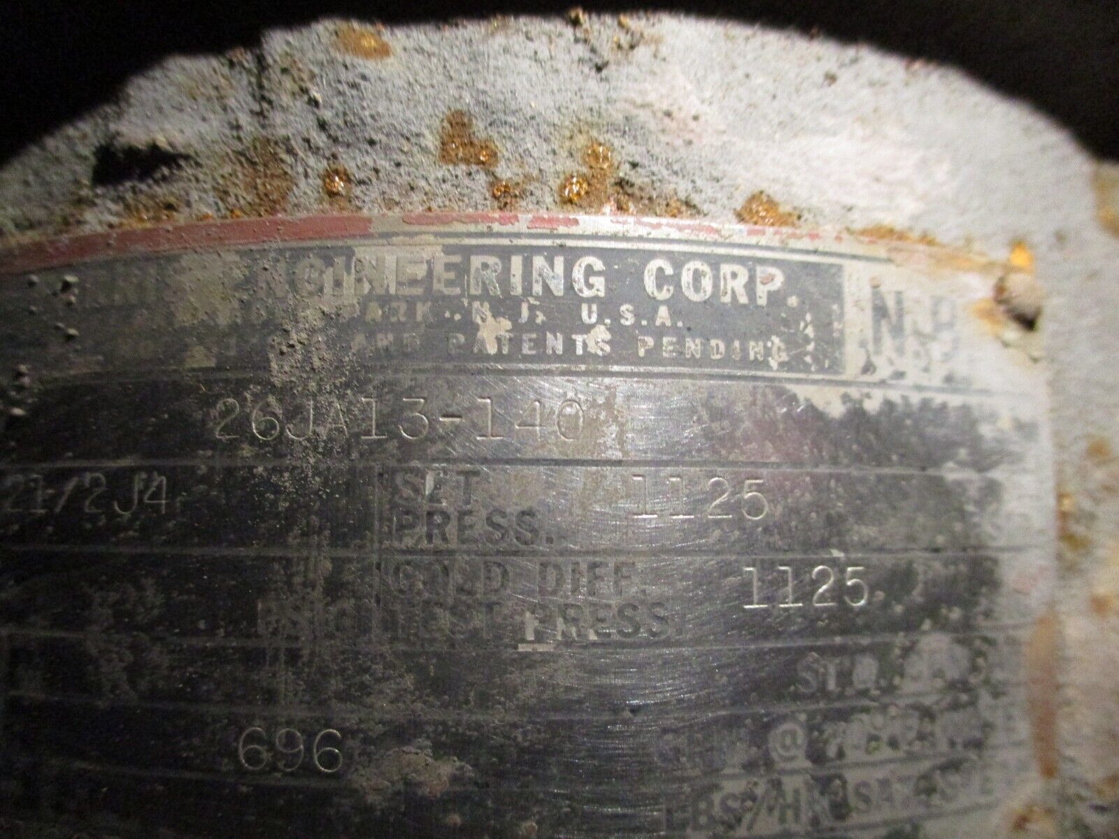 Farris Series 2600 Pressure Relief Valve 26JA13-140 Size/Orifice: 21/2J4 696GPM