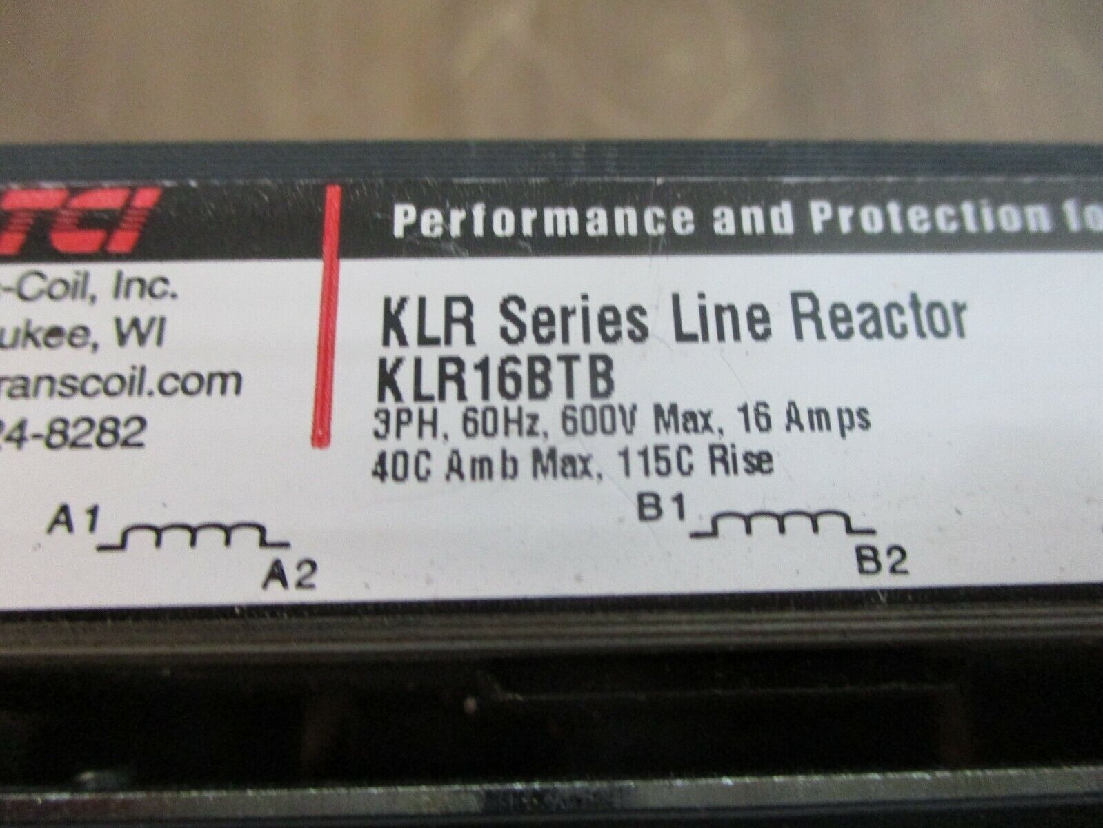 TCI KLR Series Line Reactor KLR16BTB 16A 600V 3Ph 60Hz Used