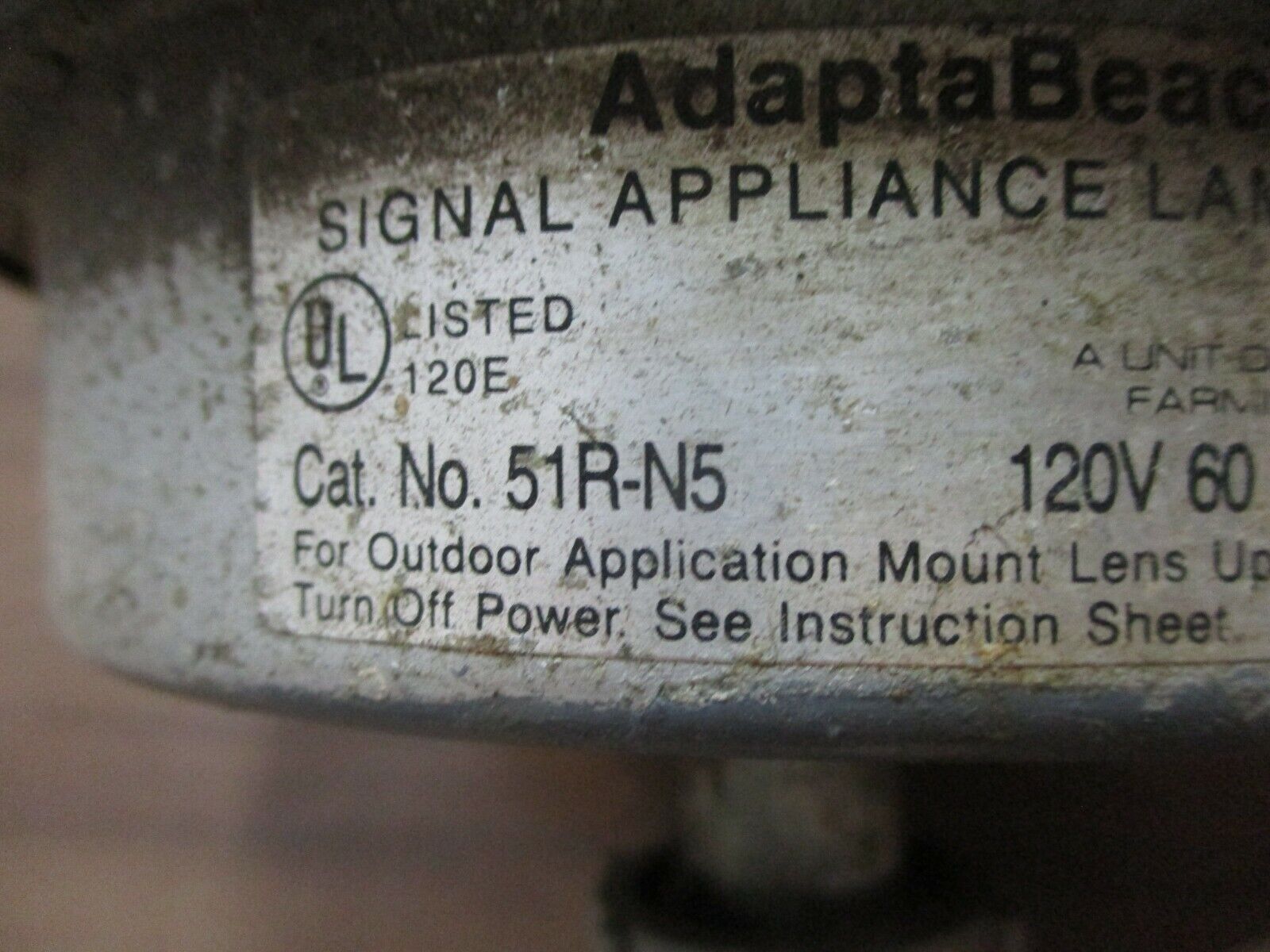 Edwards Adaptabeacon Signal Lamp 51R-N5 120V 60Hz Red Used