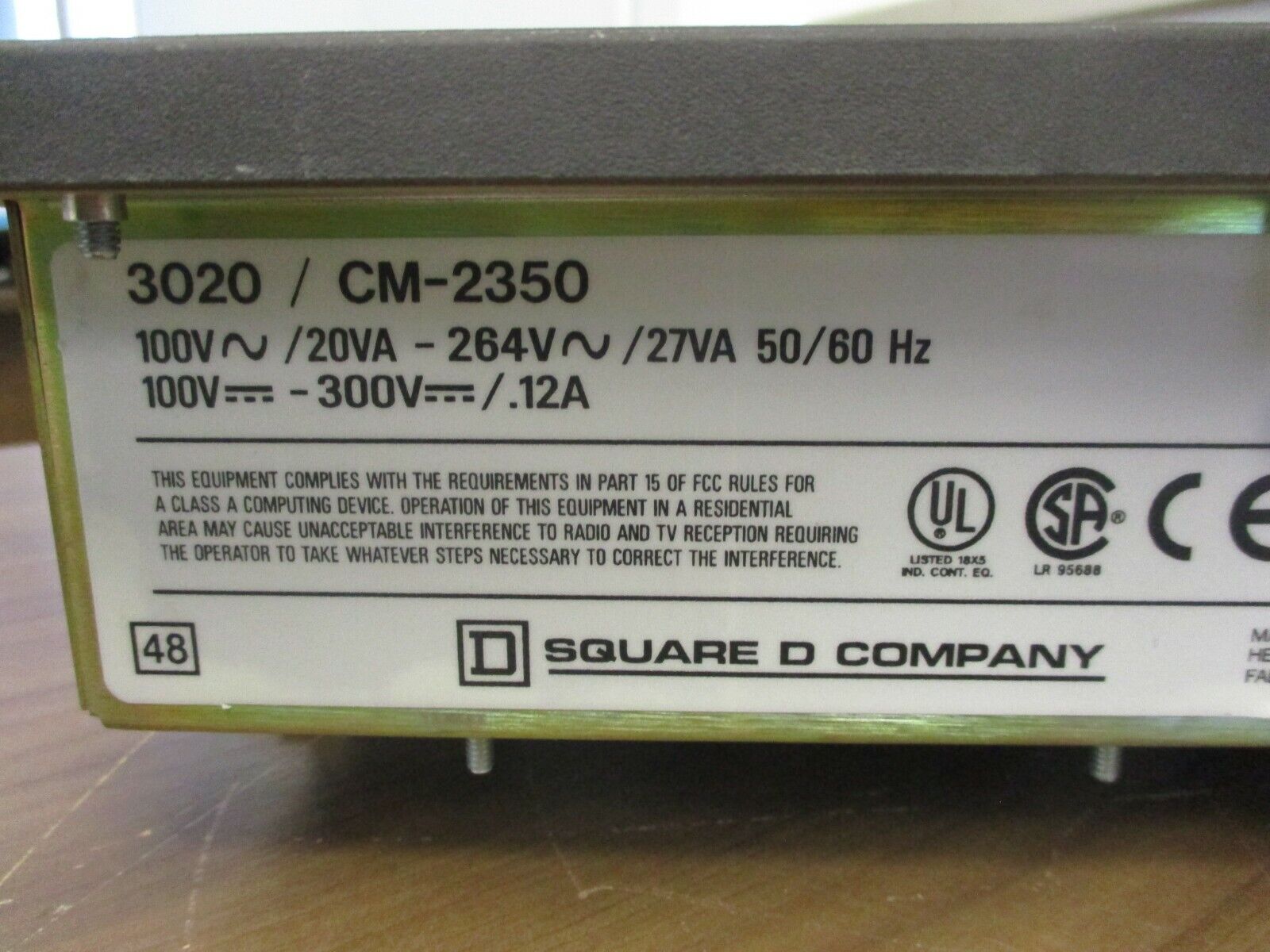 Square D PowerLogic Circuit Monitor 3020 CM-2150 100-264VAC 20-27VA 50/60Hz