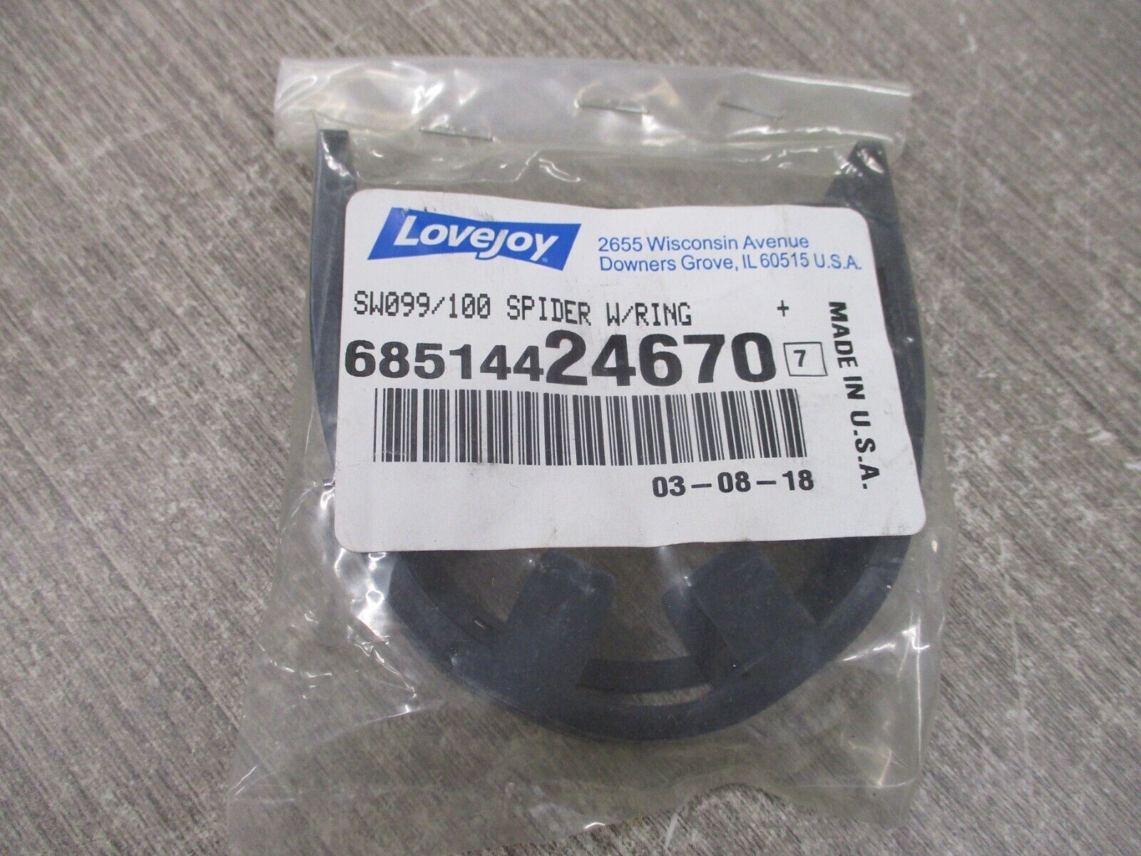 Lovejoy SW099/100 Spider w/Ring 68514424670 New Surplus