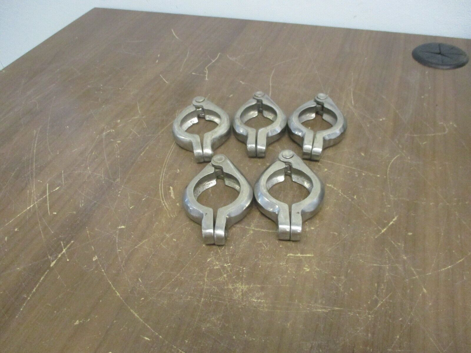 Misc. Brand Stainless Steel Sanitary Clamp Size: 1.5" Used *No Bolt* *Lot of 5*