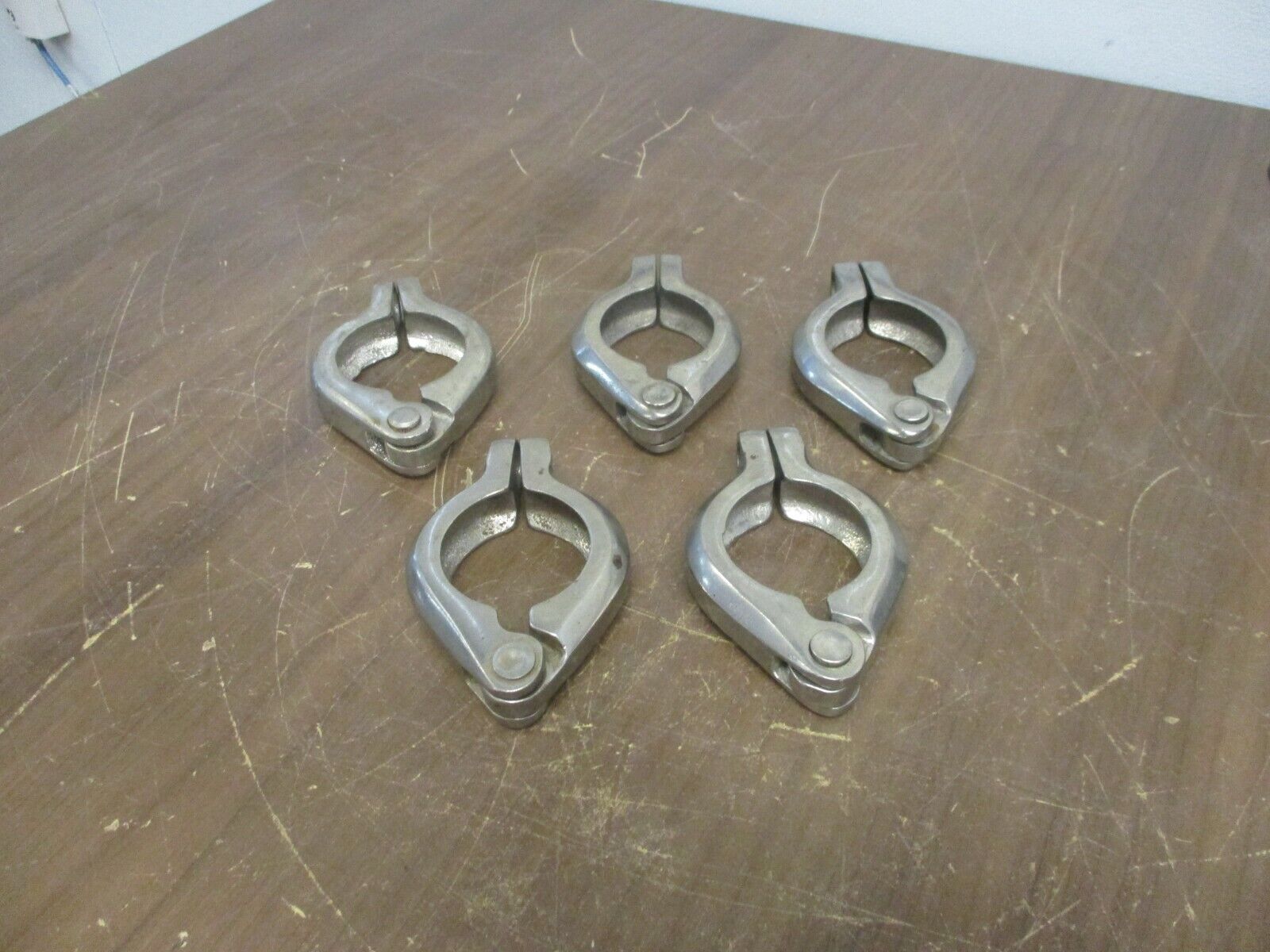 Misc. Brand Stainless Steel Sanitary Clamp Size: 1.5" Used *No Bolt* *Lot of 5*