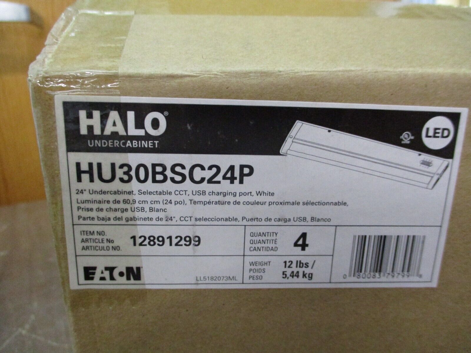 Eaton Halo Undercabinet LED Light HU30BSC24P 24" Selectable CCT White *Box of 4*