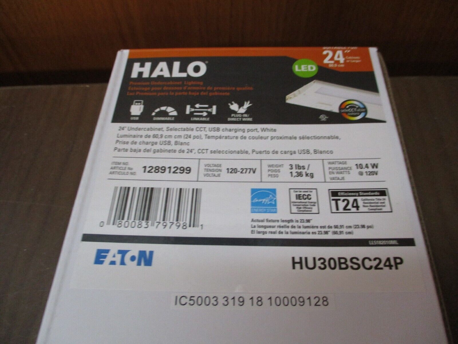 Eaton Halo Undercabinet LED Light HU30BSC24P 24" Selectable CCT White *Box of 4*
