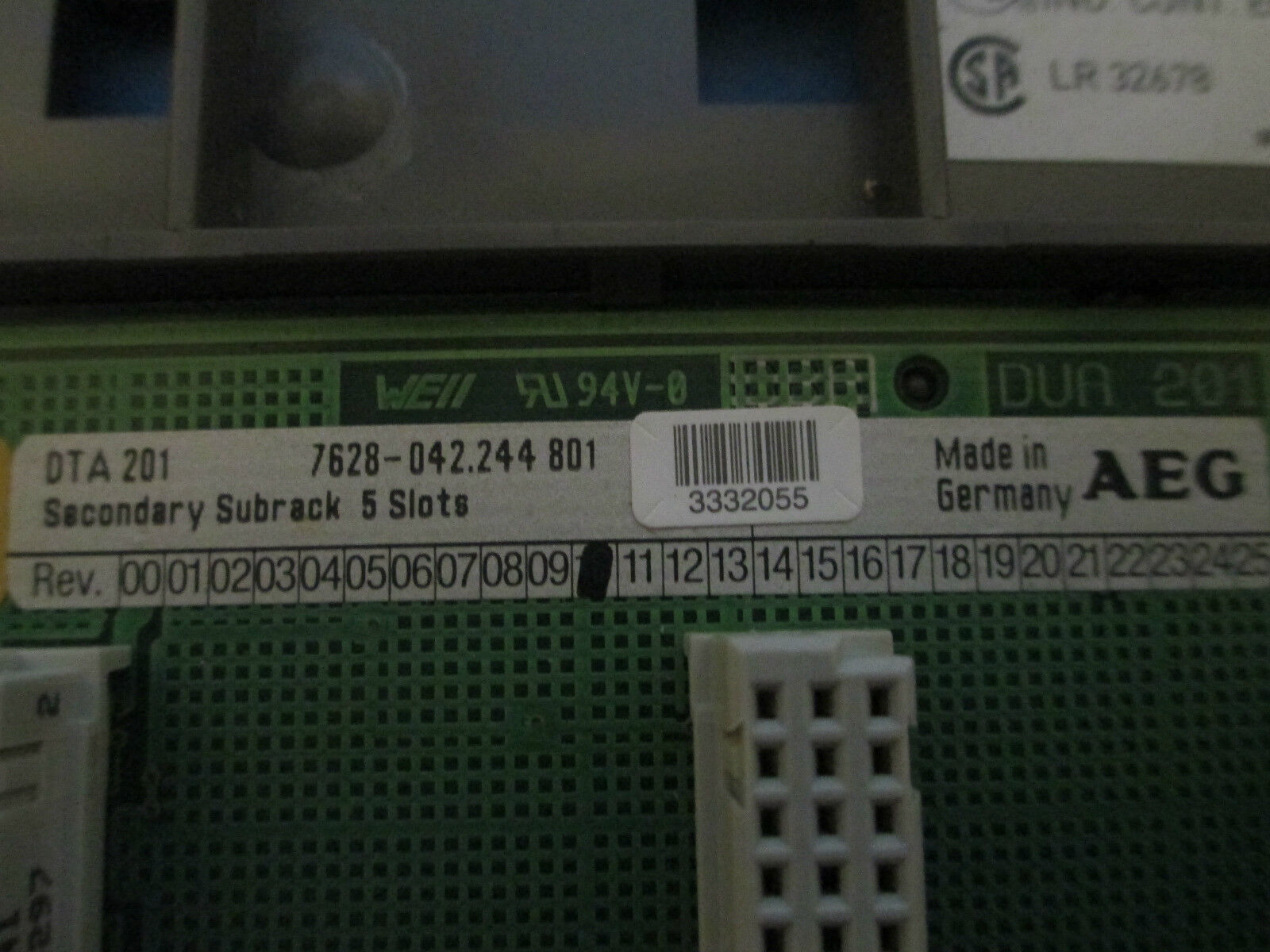 AEG Secondairy Subrack 5 Slots, DTA 201 *Lot of 2* Used