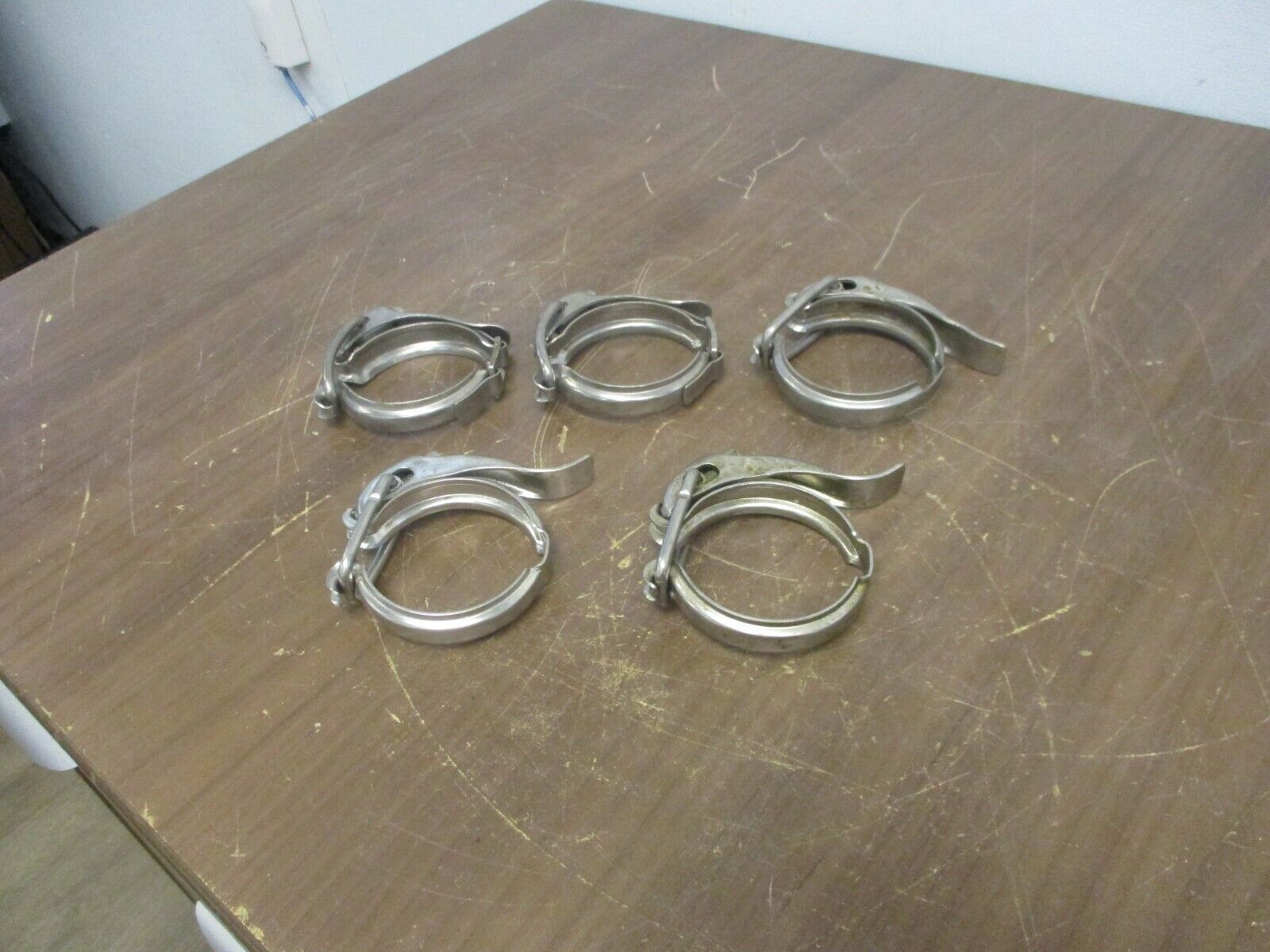 Misc. Brand Stainless Steel Sanitary Clamp Size: 2-1/4" Used **Lot of 5**
