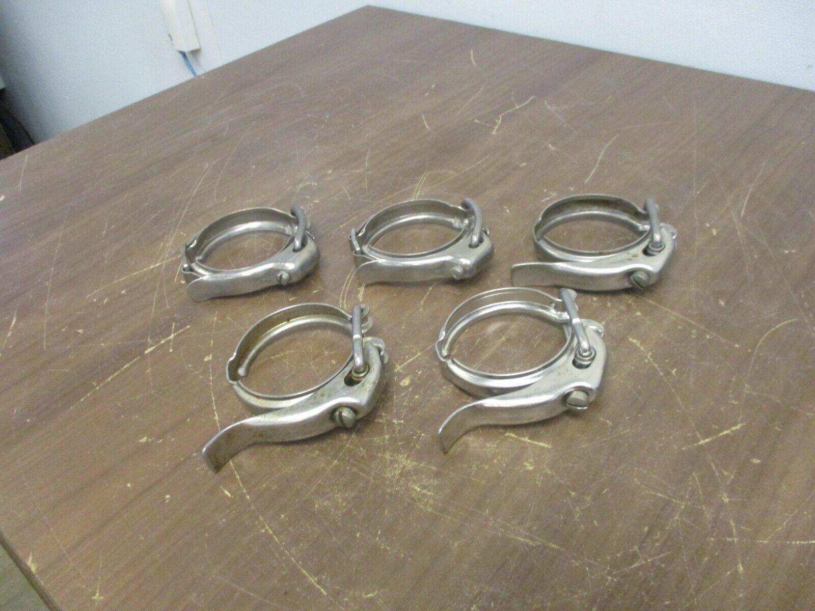 Misc. Brand Stainless Steel Sanitary Clamp Size: 2-1/4" Used **Lot of 5**