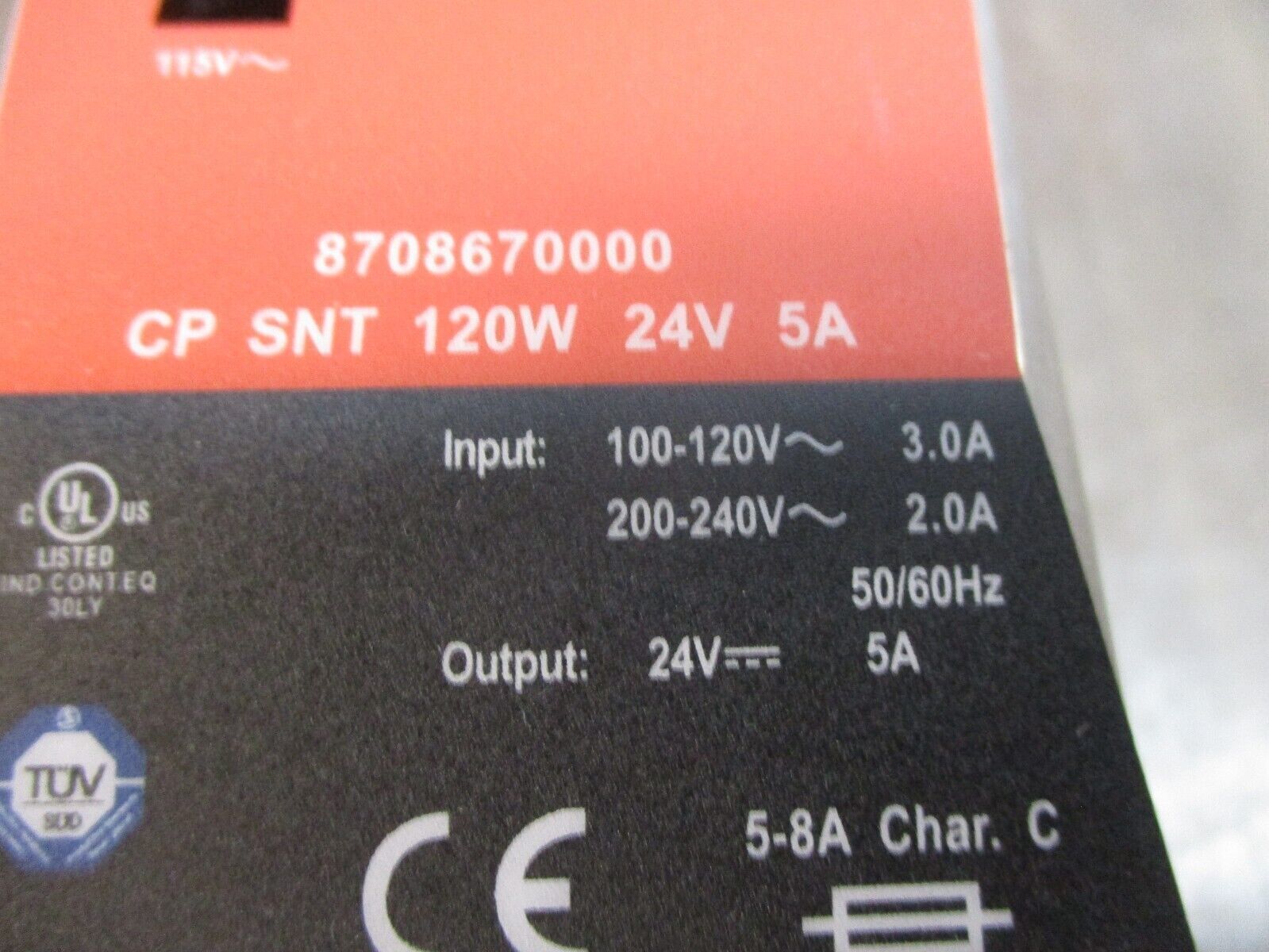 Weidmuller ConnectPower Power Supply 8708670000 120W Output: 24V 5A Used