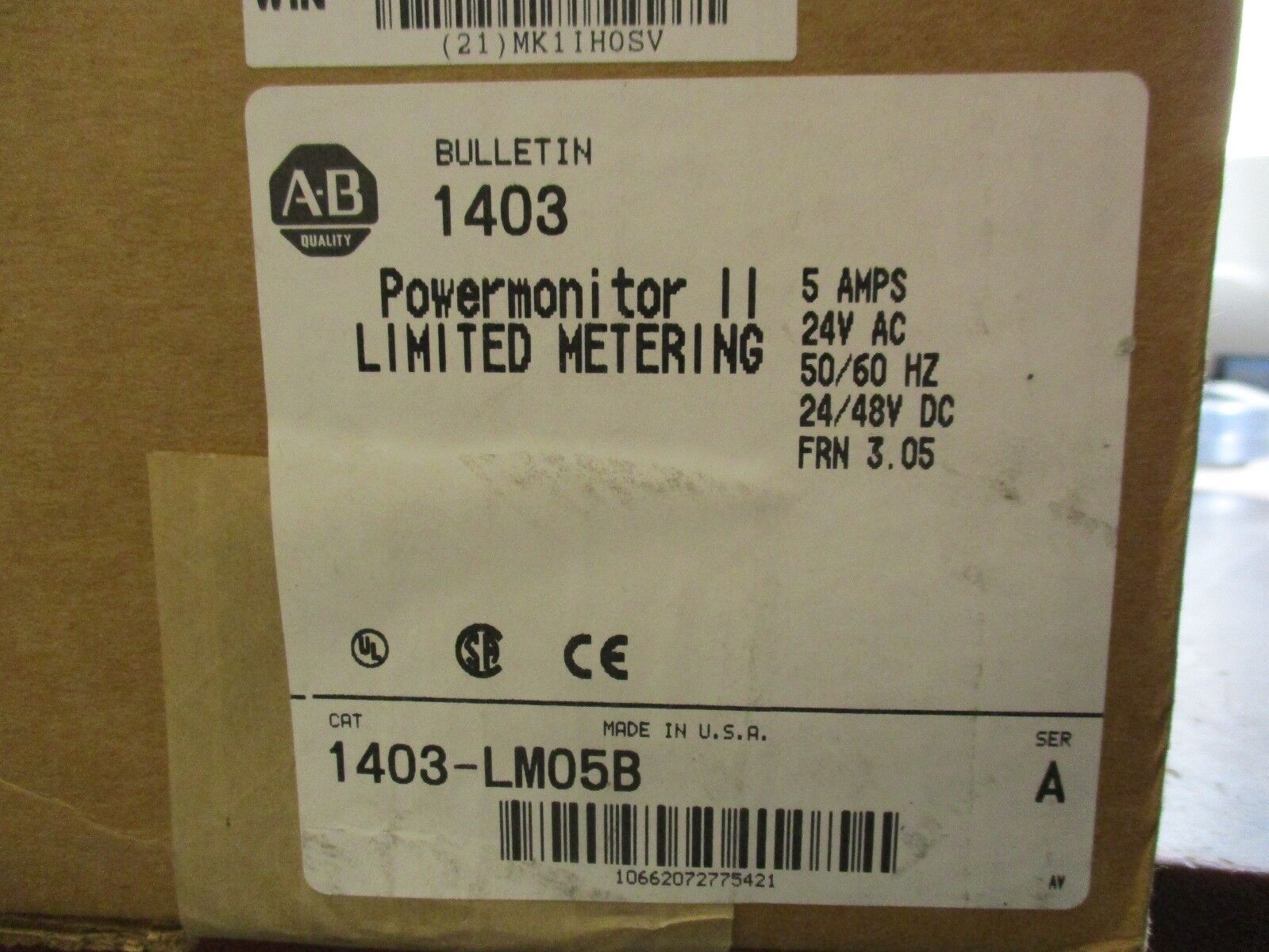 Allen-Bradley Powermonitor II 1403-LM05B 5A 24VAC 50/60Hz 24/48VDC FRN 3.05
