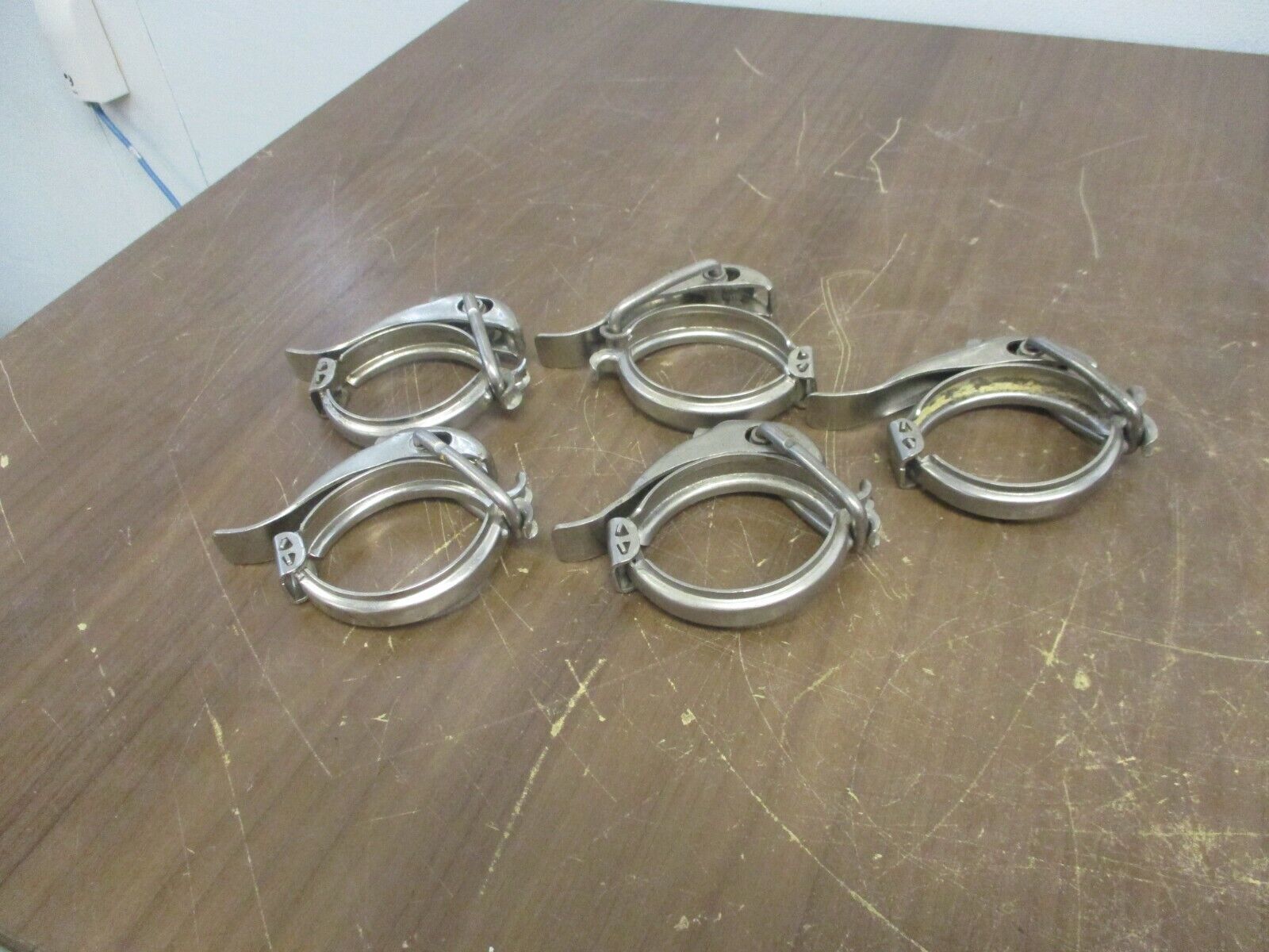 Misc. Brand Stainless Steel Sanitary Clamp Size: 2" Used **Lot of 5**