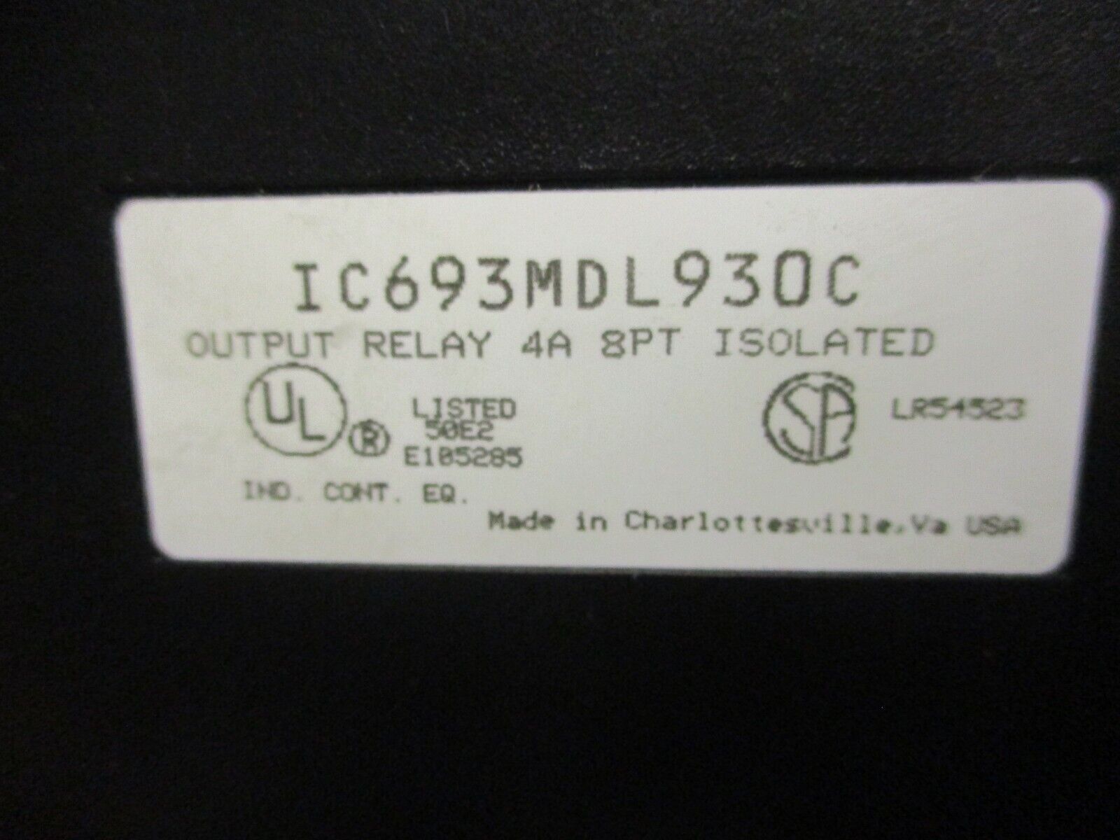 GE Fanuc Isolated Relay Output Module IC693MLD930C 4A 8PT Used