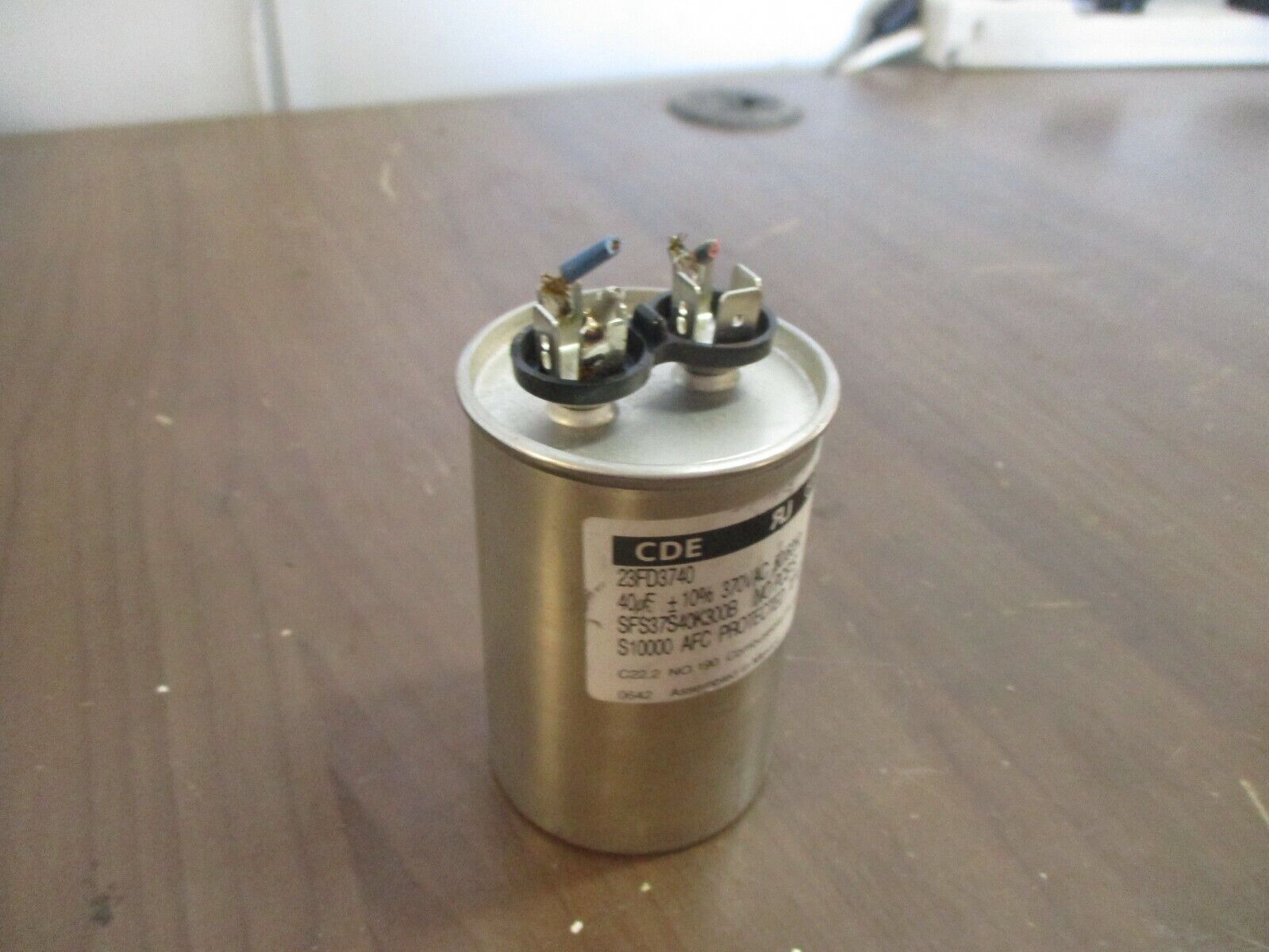 CDE Capacitor 23FD3740 40uF 370VAC 50/60Hz Used