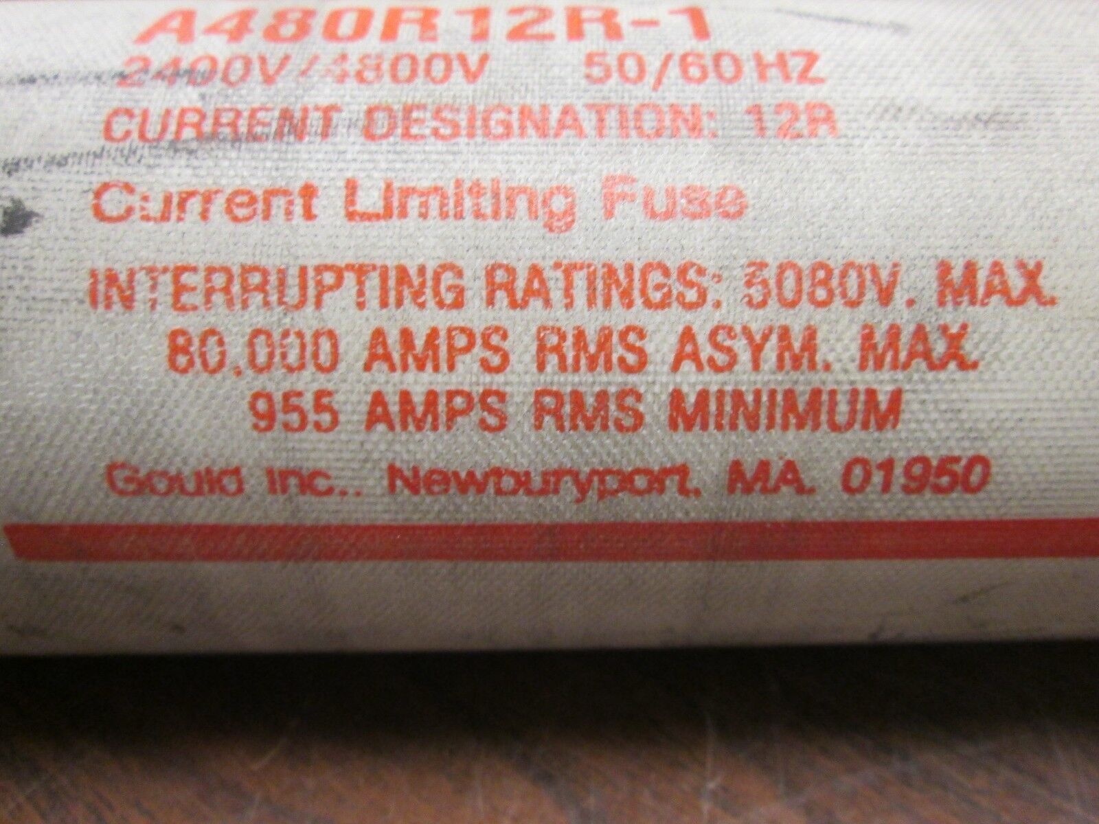 Gould Shawmut Amp-Trap Fuse A480R12R-1 2400V/4800V 50/60Hz 12R Amps Used