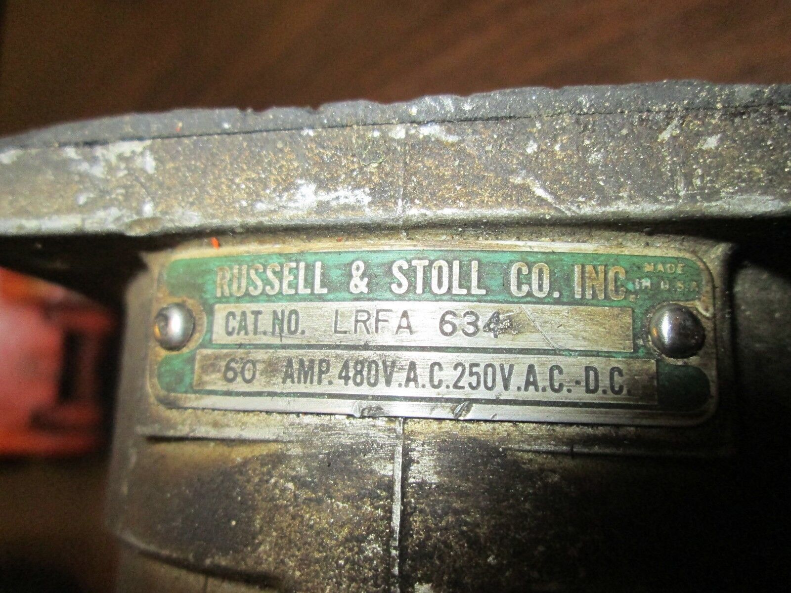RussellStoll Receptacle LRFA634 60A 480V 4W 3P Used