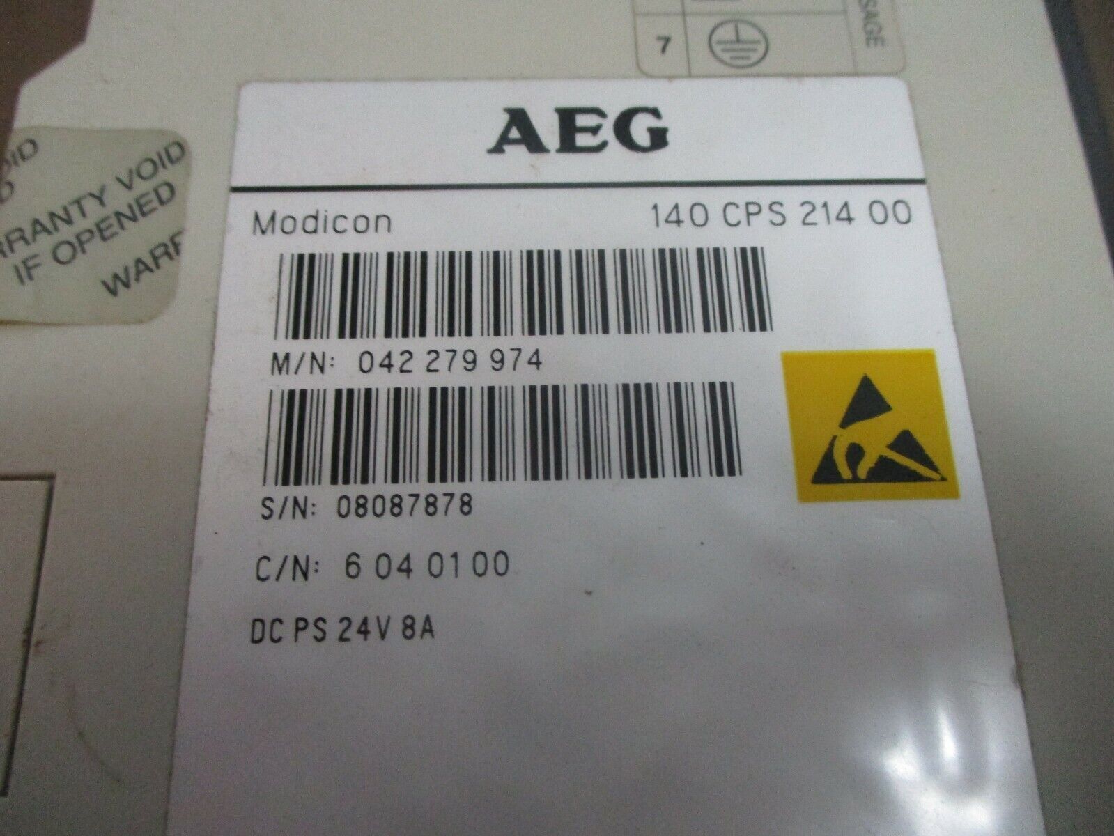 AEG Modicon Power Supply Module 140 CPS 214 00 24VDC 8A Used