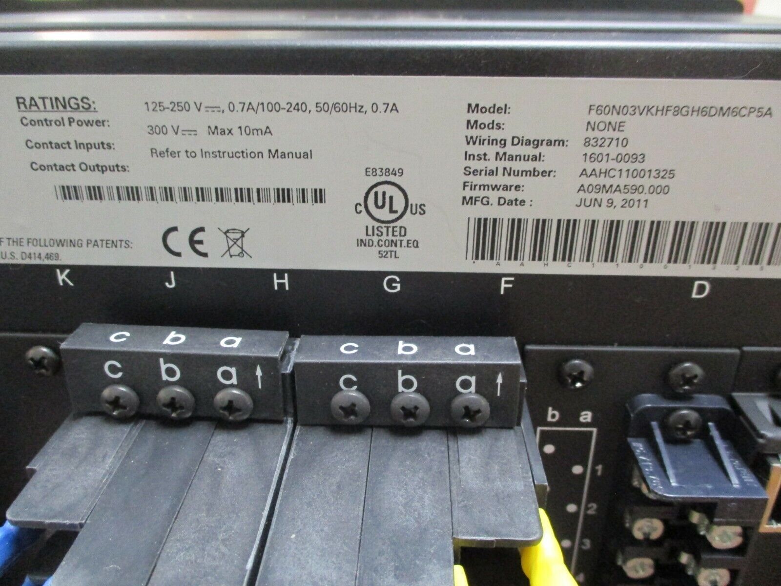 GE Multilin UR Series F60 Feeder Management Relay F60N03VKHF8GH6DM6CP5A Used