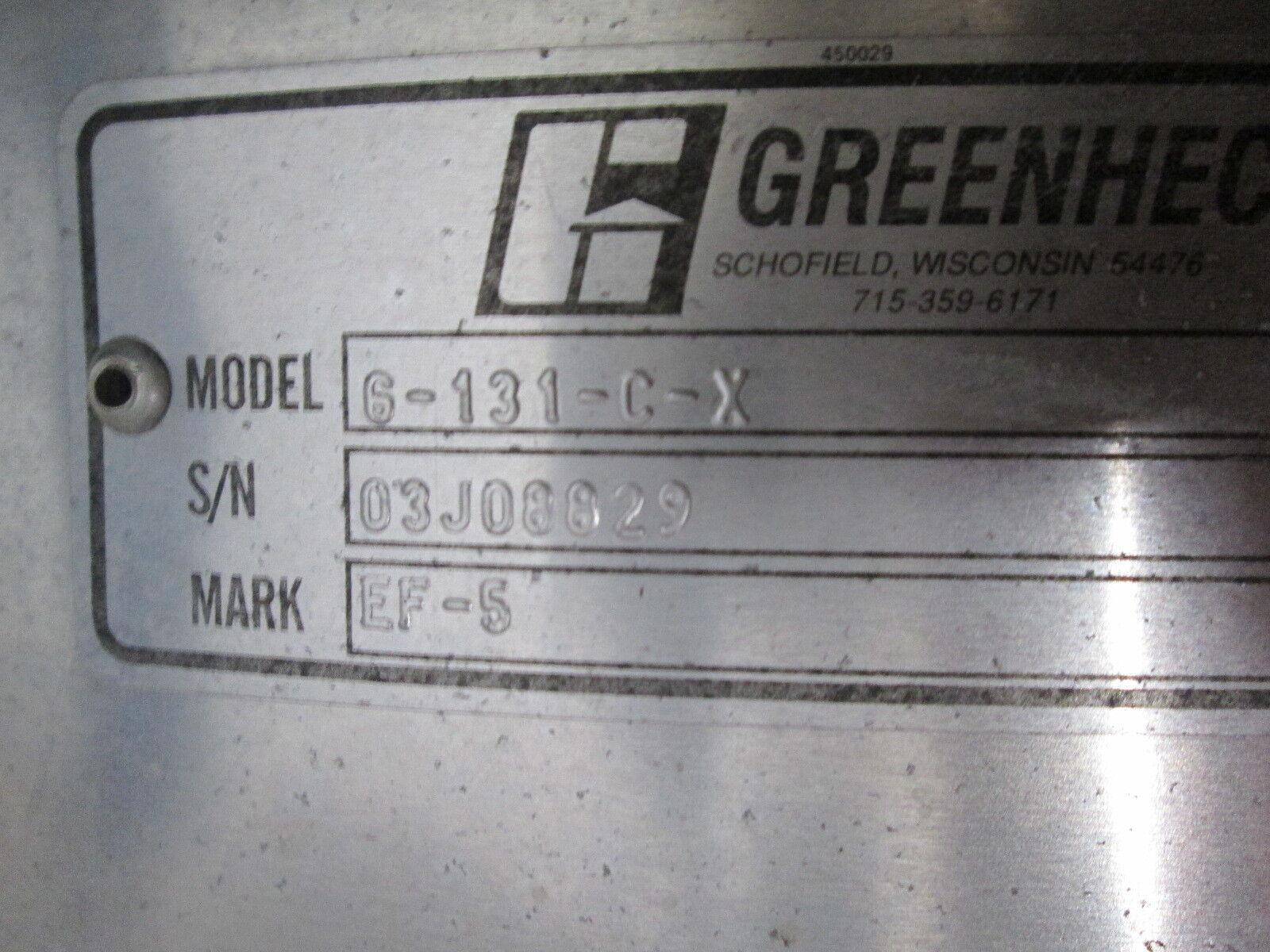 Greenheck Rooftop Exhaust Fan G-131-C-X Used