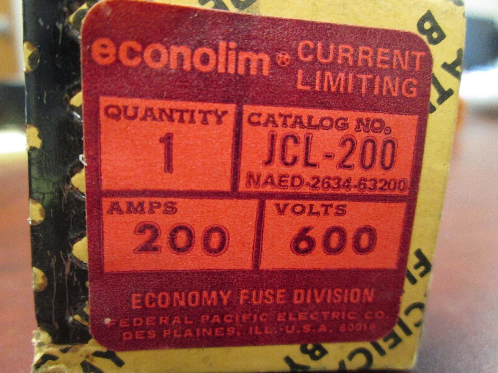 Econolim Current Limiting Fuse JCL-200 200 A 600 V