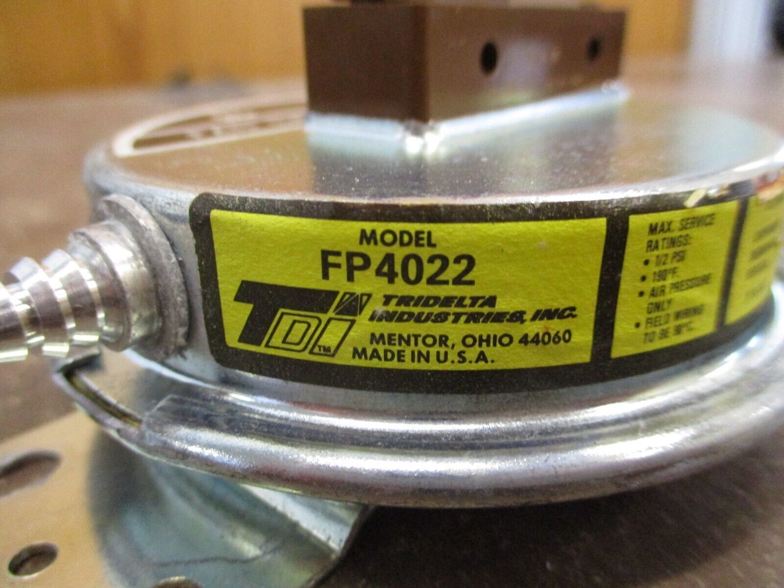 Liebert / Tridelta Fan Safety Switch FP4022 Used