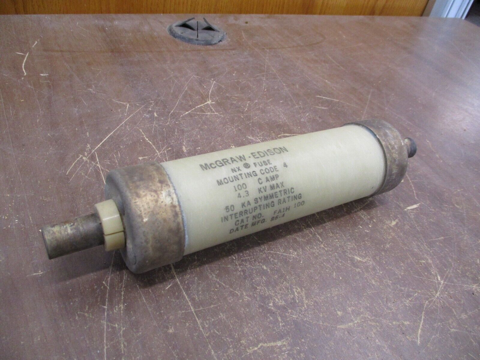 McGraw-Edison NX Fuse FA1H 100 100A 4.3kV Used