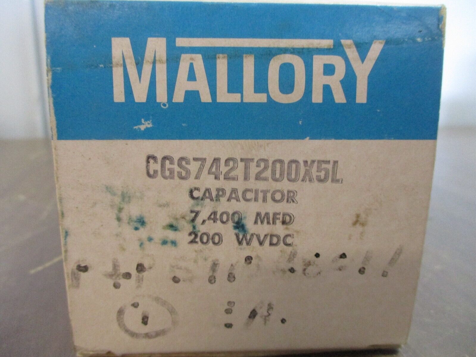 Mallory Capacitor CGS742T200X5L 7400MFD 200WVDC New Surplus