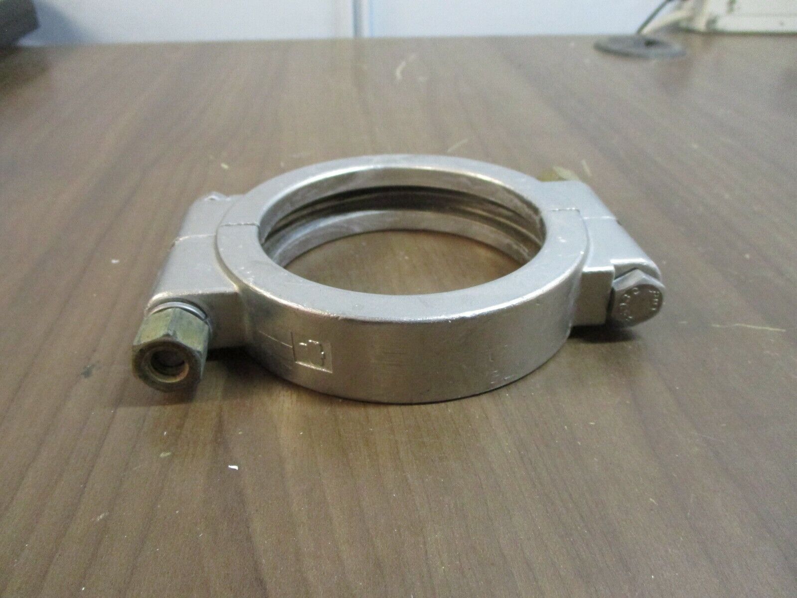 Misc. Brand Stainless Steel High Pressure Sanitary Clamp Size: 3 1/4" Used