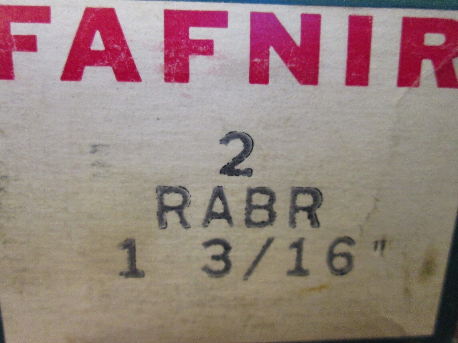 Fafnir Ball Bearing 2 RABR 1 3/16" Shaft Size 1 3/16" New Surplus