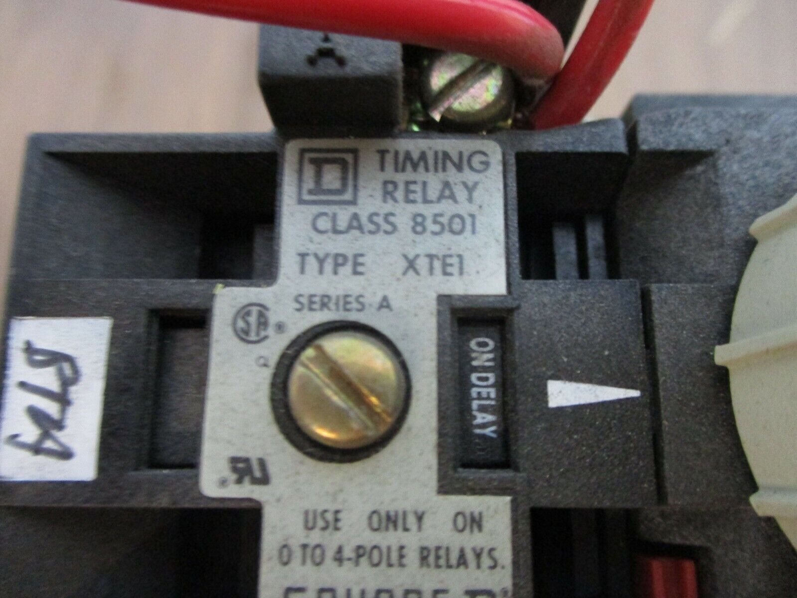 Square D Timing Relay 8501XTE1 0.2-60 Sec 8501X040 120V Coil Used