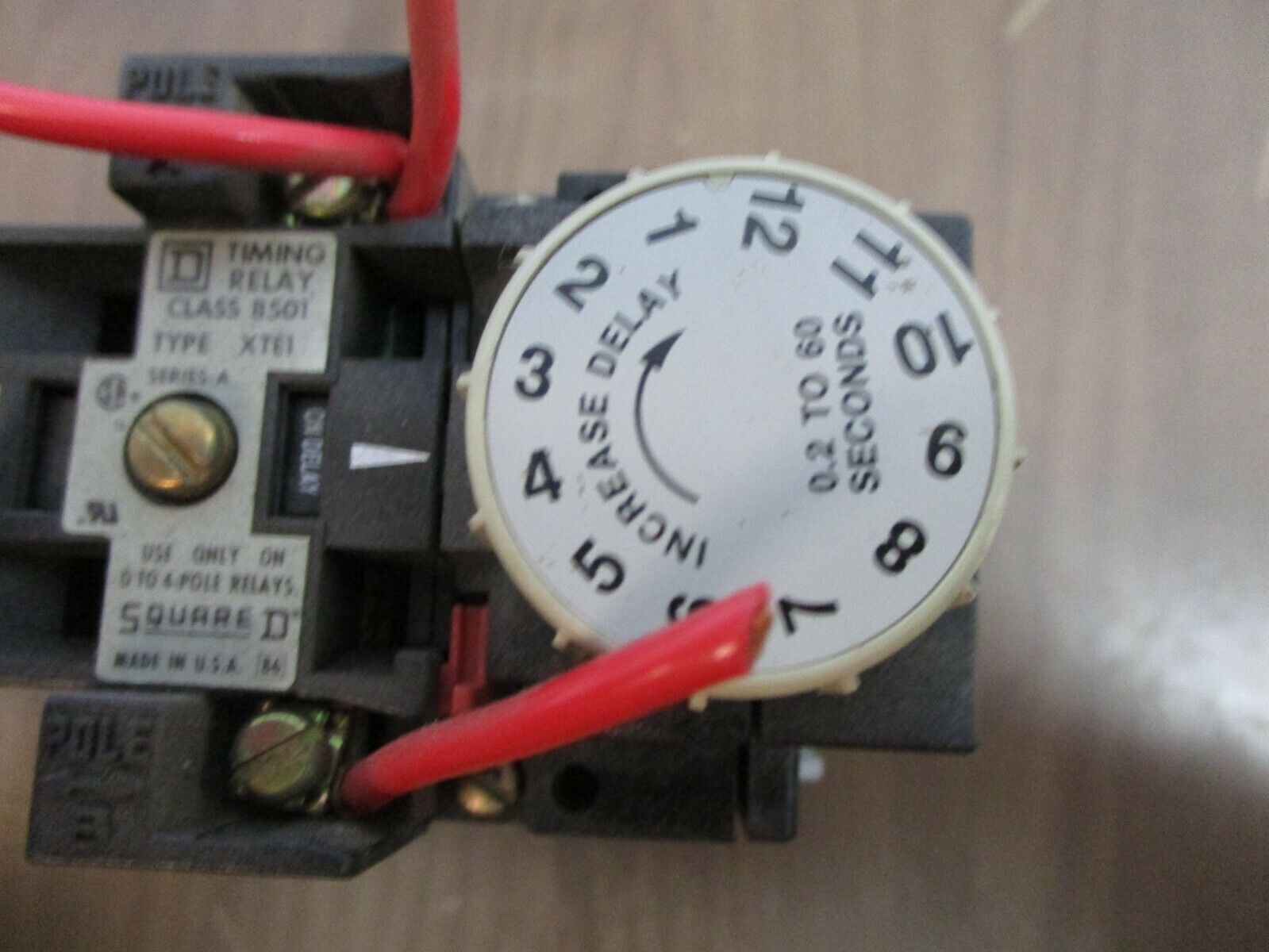 Square D Timing Relay 8501XTE1 0.2-60 Sec 8501X040 120V Coil Used