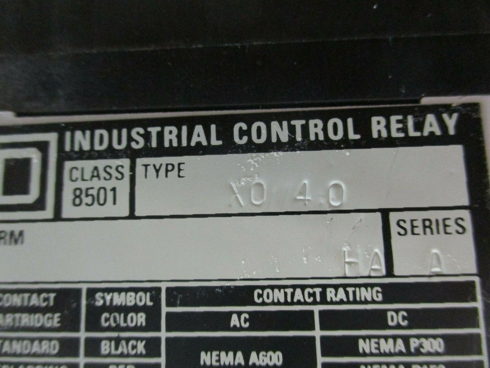 Square D Timing Relay 8501XTE1 0.2-60 Sec 8501X040 120V Coil Used