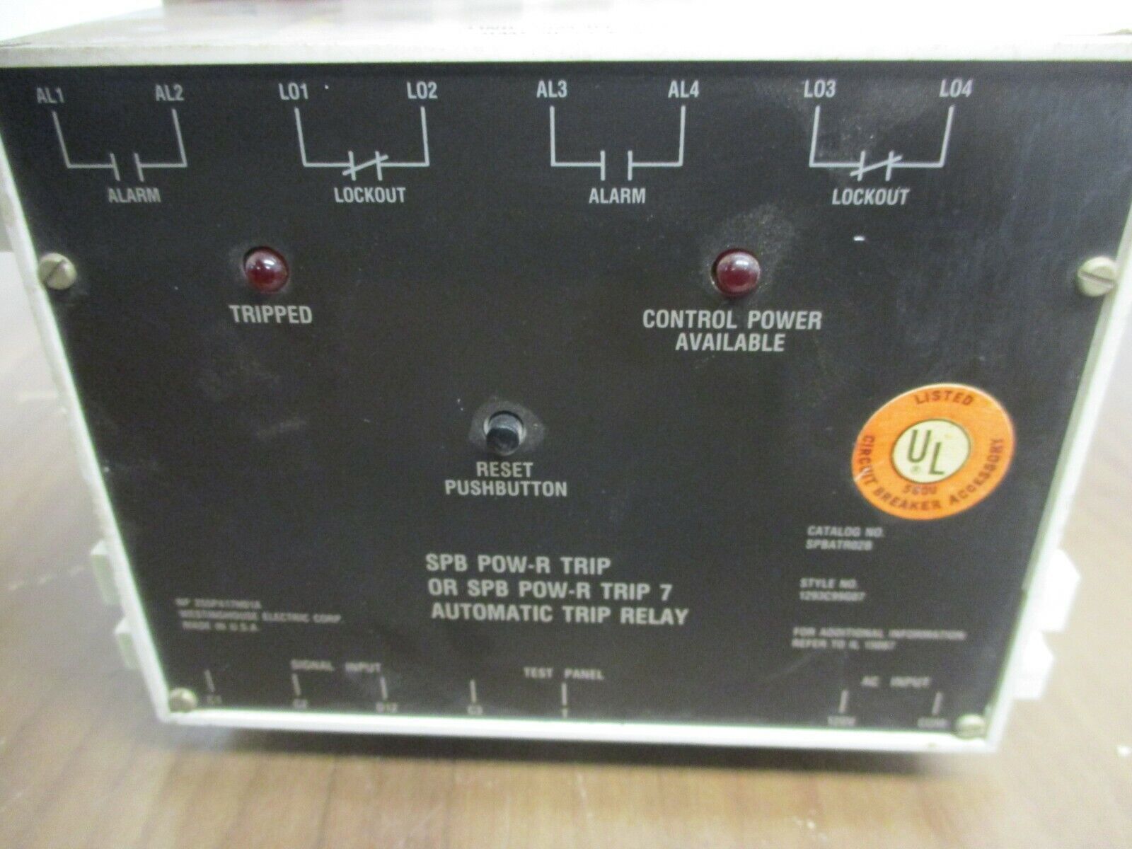 Westinghouse Automatic Trip Relay SPBATR02B Style: 1293C99G07 Used