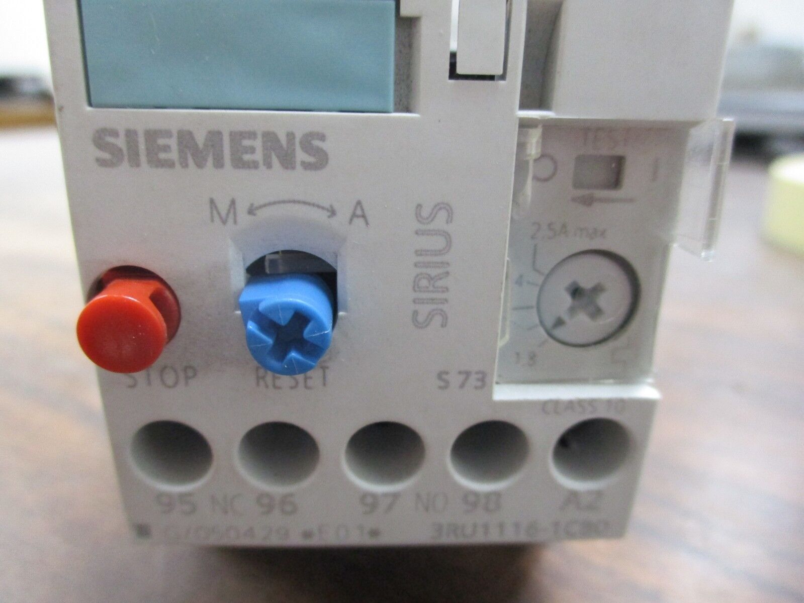 Siemens Solid State Overload 3RU1116-1CB0 Trip: 1.8-2.5A New Surplus