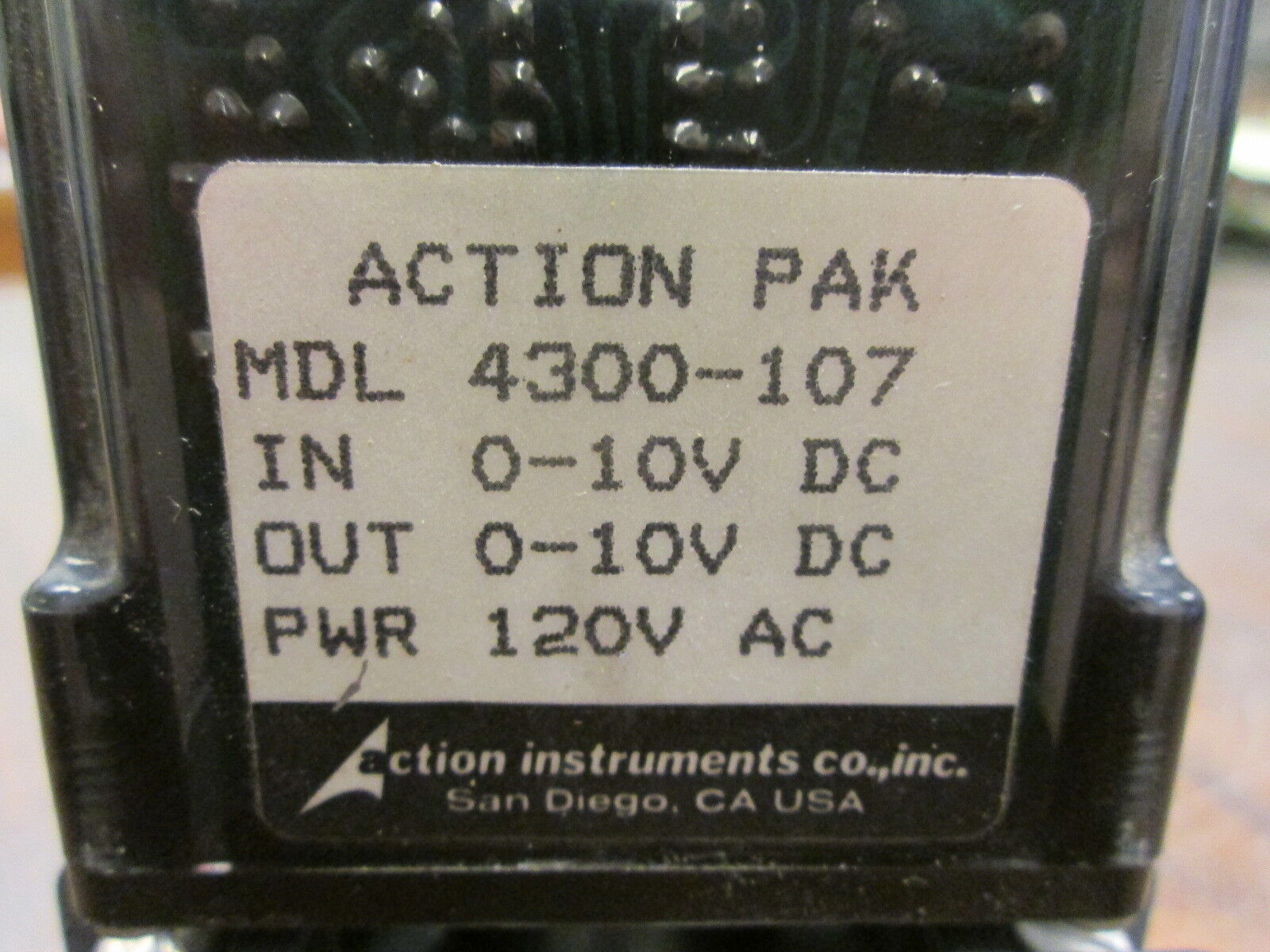 Action Instruments Action Pak Isolating Signal Conditioner 4300-107 Used