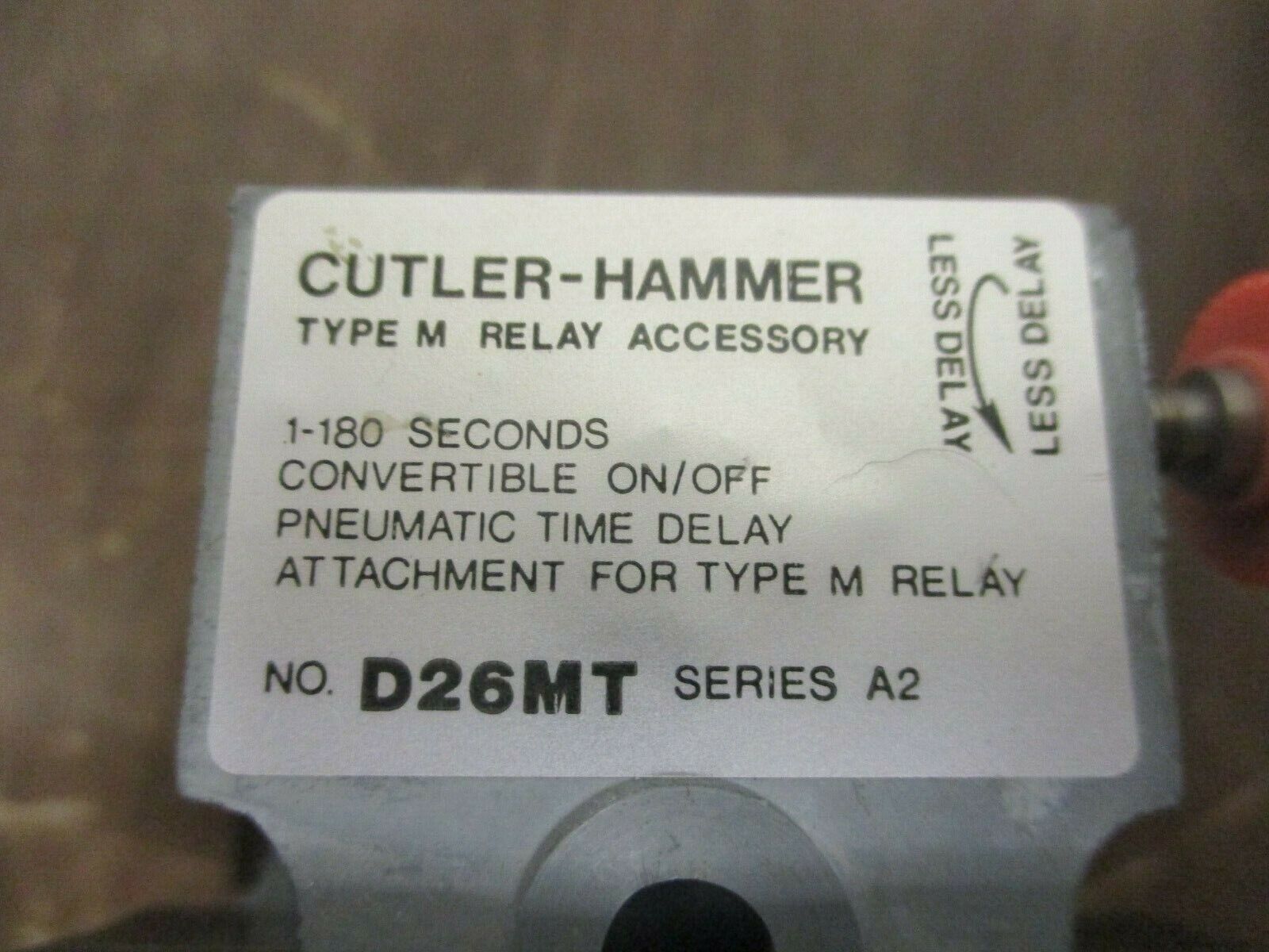 Cutler-Hammer Type M Relay D26MT Range:1-180sec Used *Missing 3 Terminal Screws*