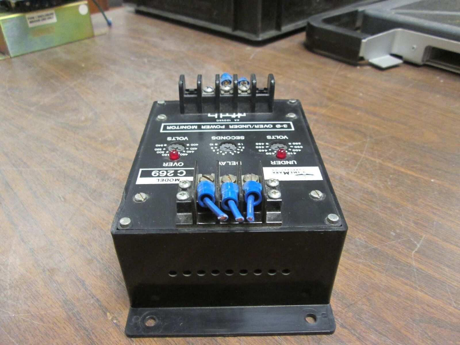 Time Mark Power Monitor C269 4A 120V Under 380-460V Over: 400-540V Used