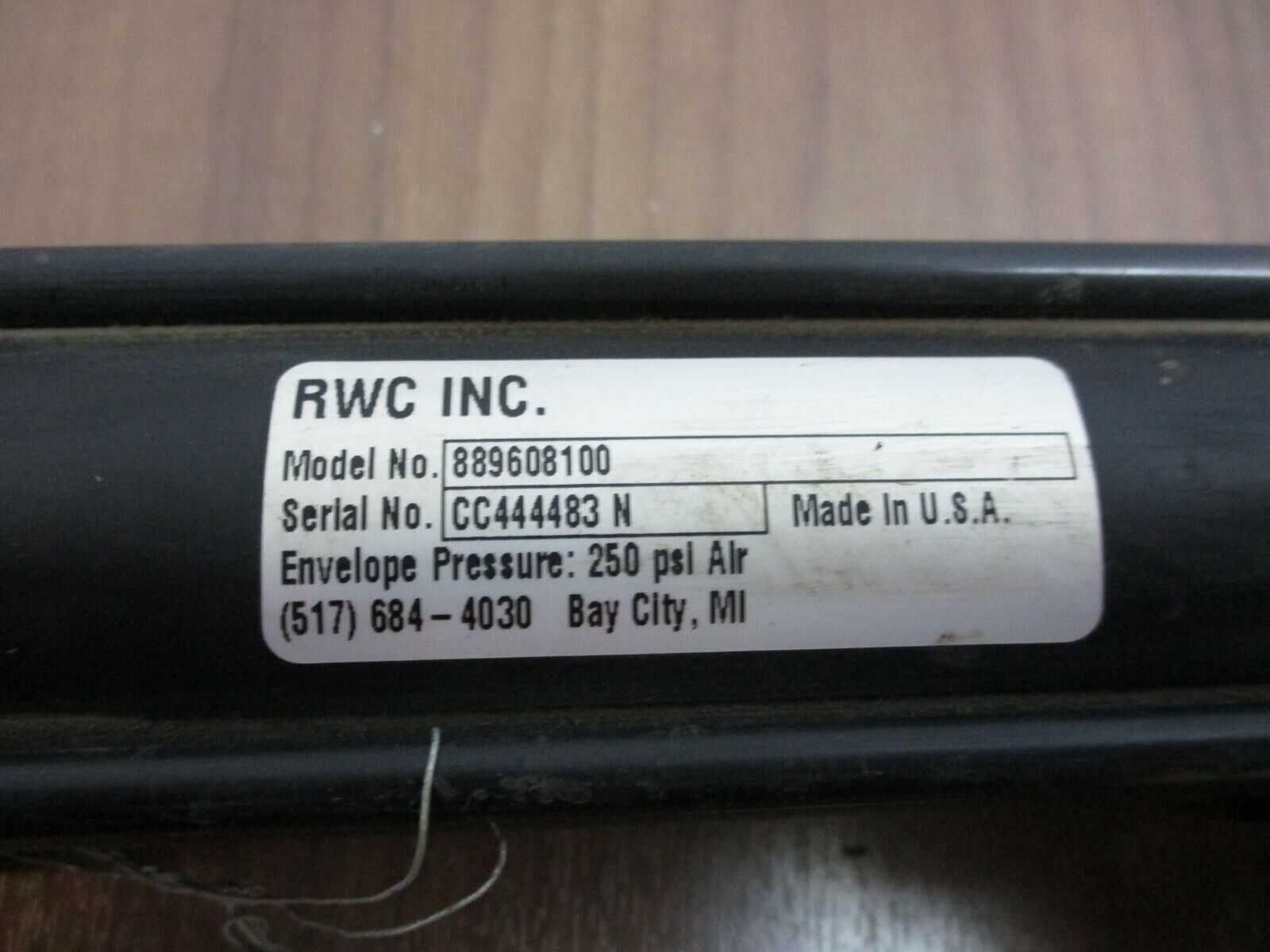 RWC Air Cylinder 889608100 250 PSI Used