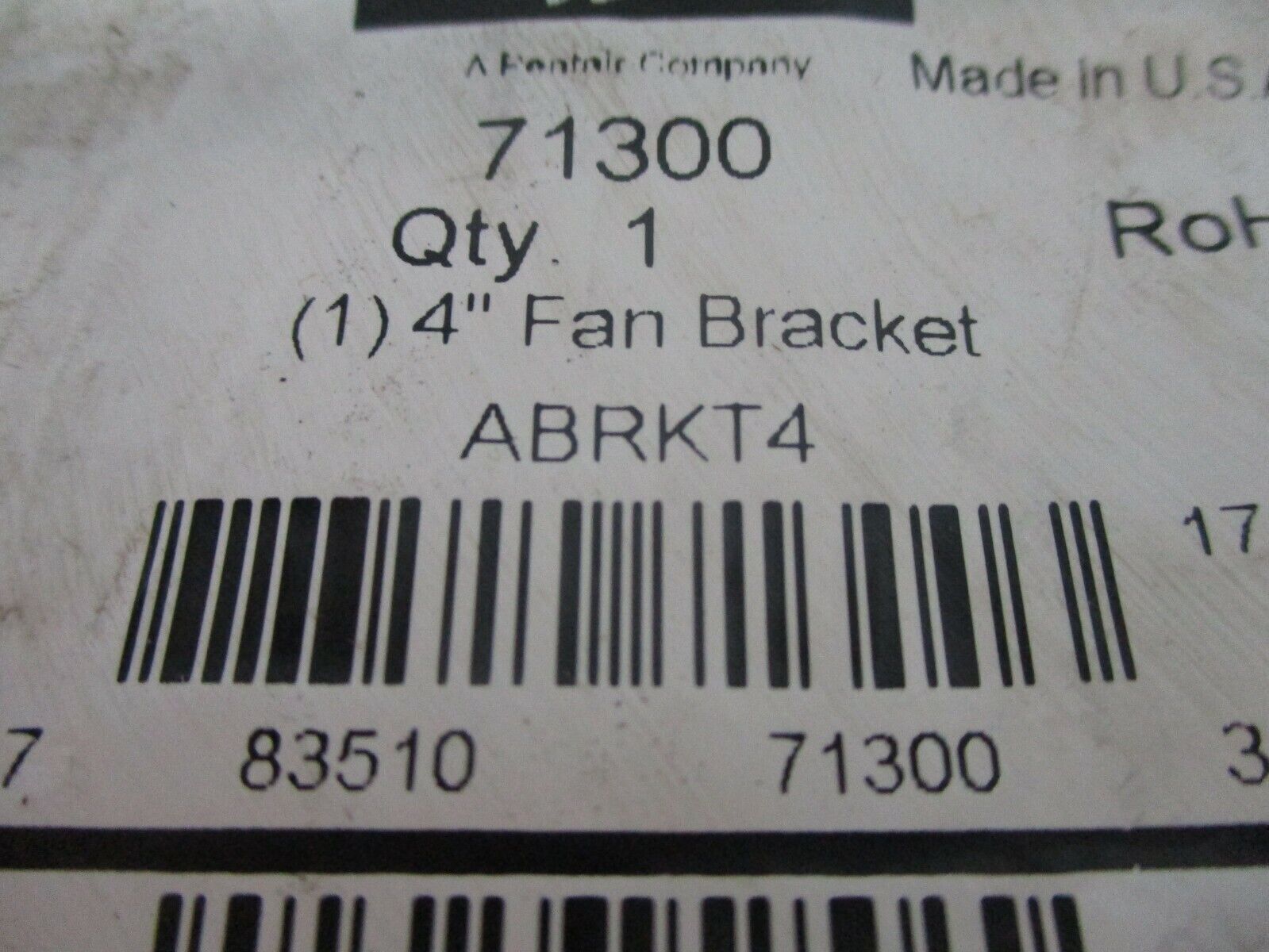 Hoffman Fan Bracket ABRKT4 Size: 4" New Surplus